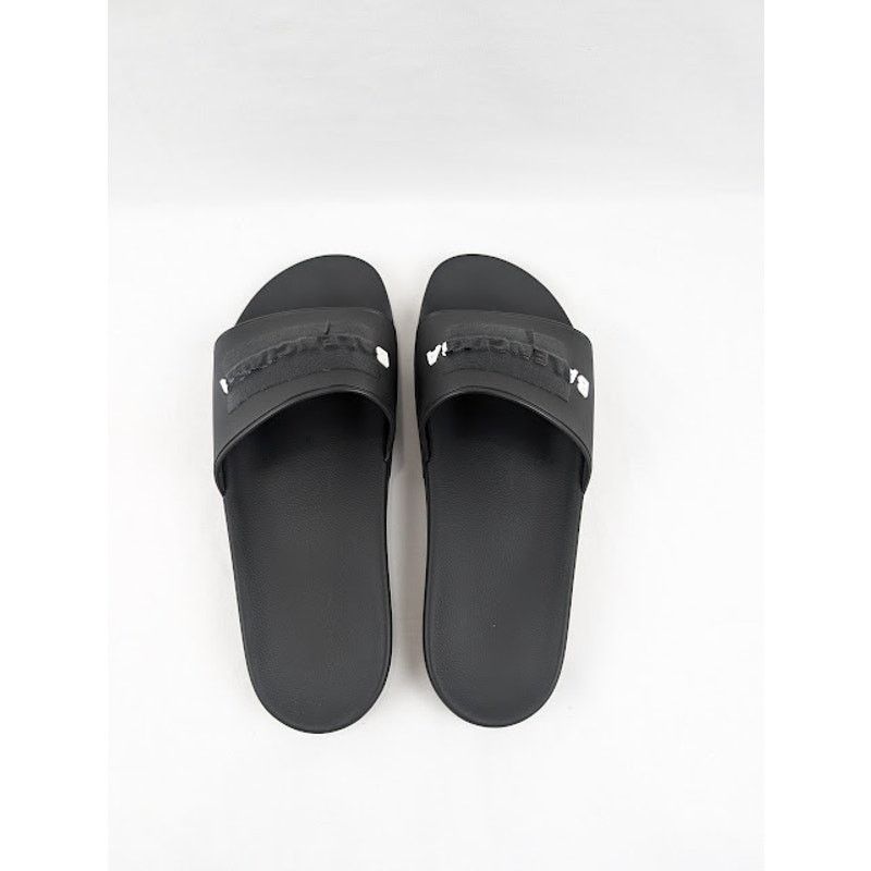 Balenciaga o1rshd1 Pool Logo Slides in Black/White Size US 12 / EU 45 - 20 Thumbnail