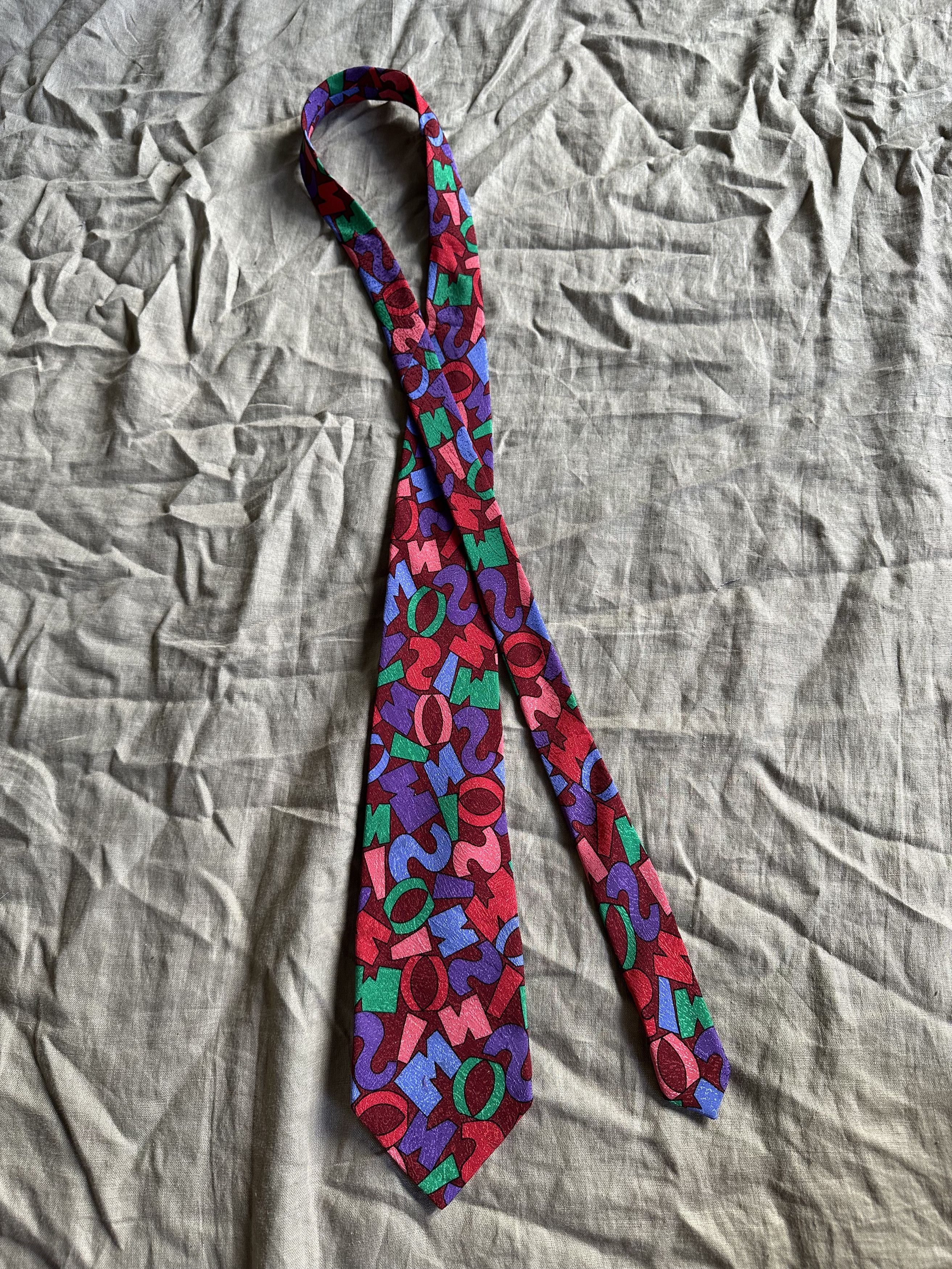Missoni Missoni Vintage Monogram Logo Pattern Silk Tie 7654AC Size ONE SIZE - 5 Thumbnail
