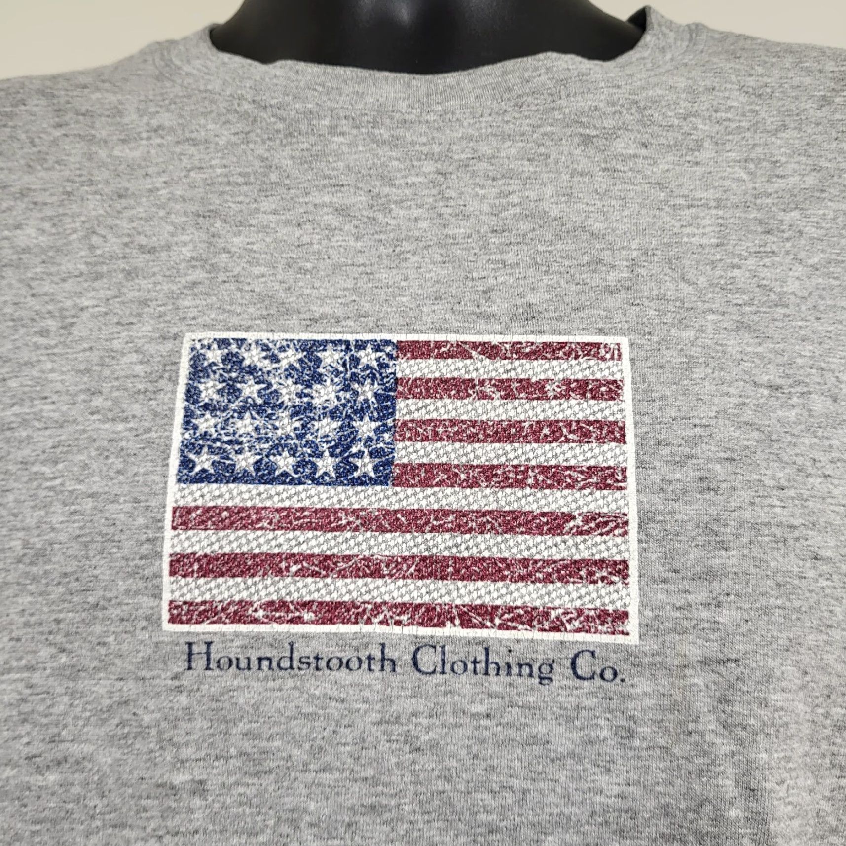 Vintage VINTAGE Houndstooth Clothing Co. Tshirt Men's Size Large American Flag Gray 4th July Shirt Mens Gray T-Shirt Size US L / EU 52-54 / 3 - 6 Thumbnail