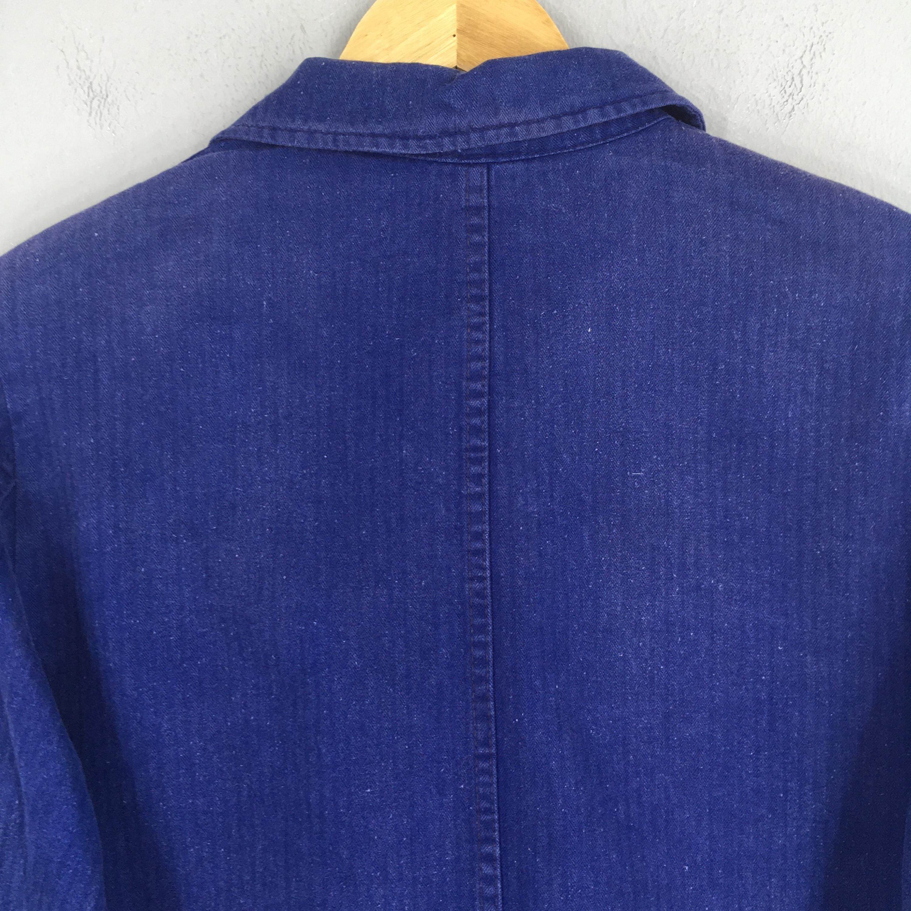 Le Laboureur Vintage 1980's Herringbone HBT French Work Jacket Medium Size US M / EU 48-50 / 2 - 8 Thumbnail