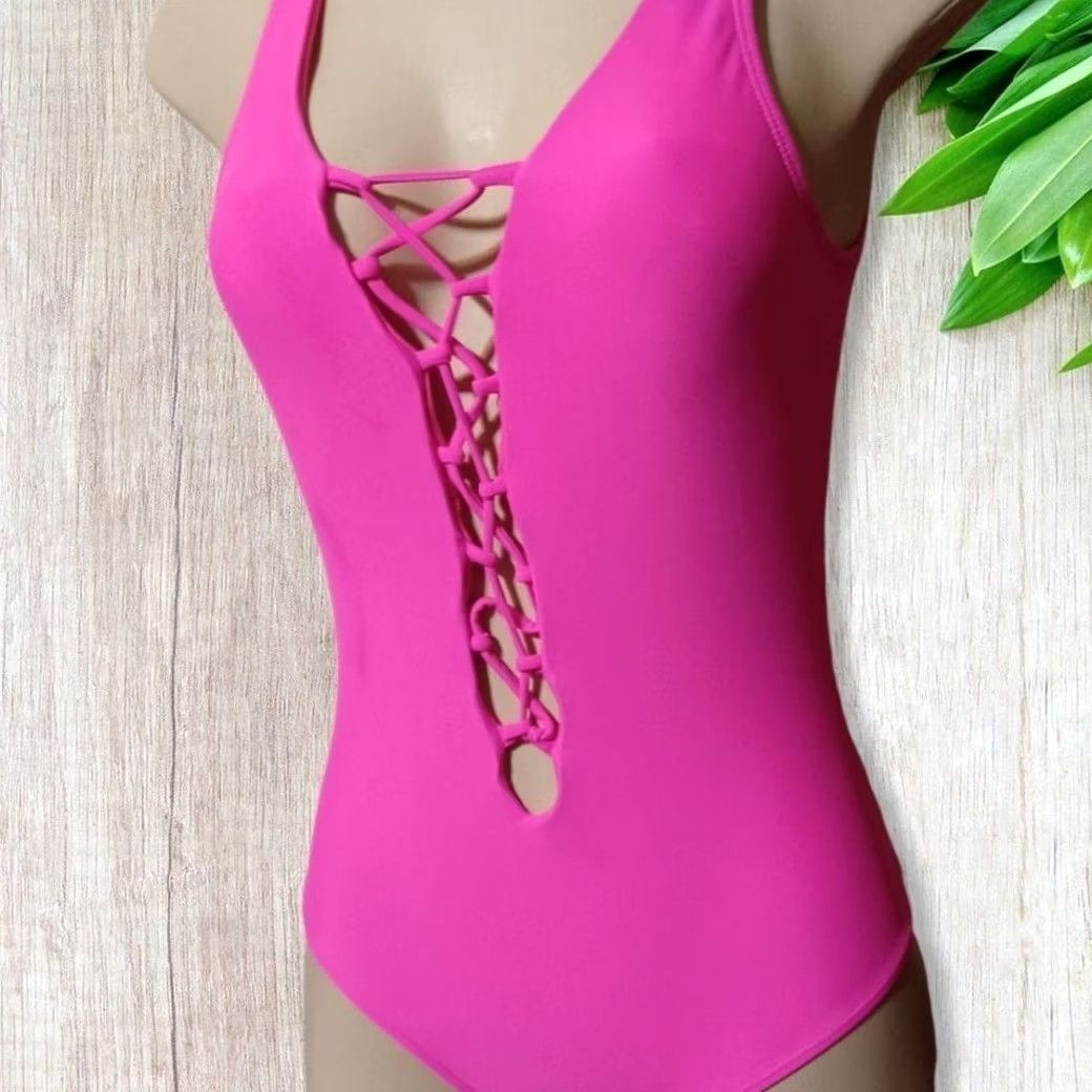 Vintage Rue21 One Piece Swimsuit Pink M Women Regular Size Rue21 One Piece Swimsuit Pink M Women Regular Size Size ONE SIZE - 5 Thumbnail