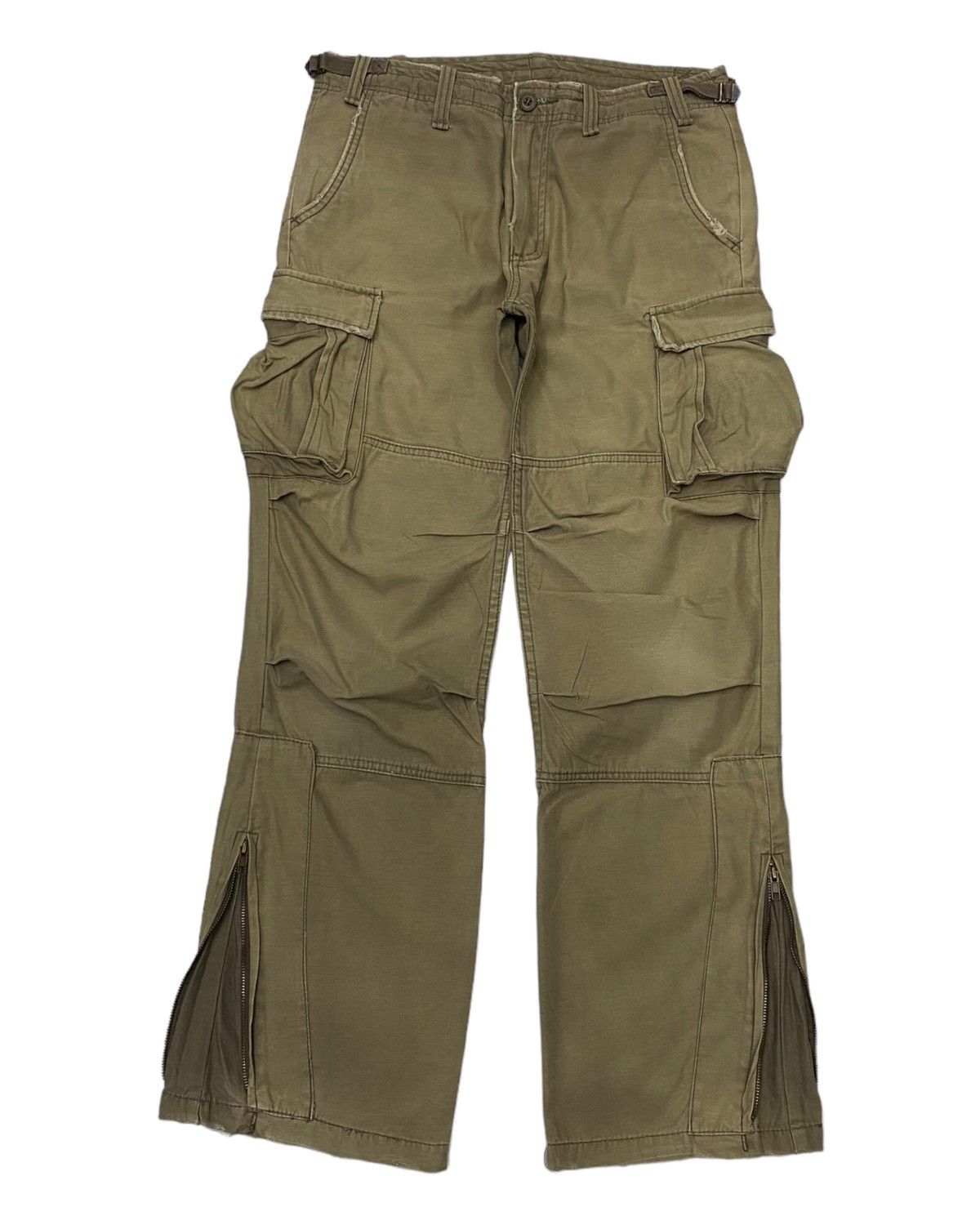 image of 20471120 x Archival Clothing Flare Cargo Pants Multi Pocket Jungle Storm Flare Cargo in Brown (Size