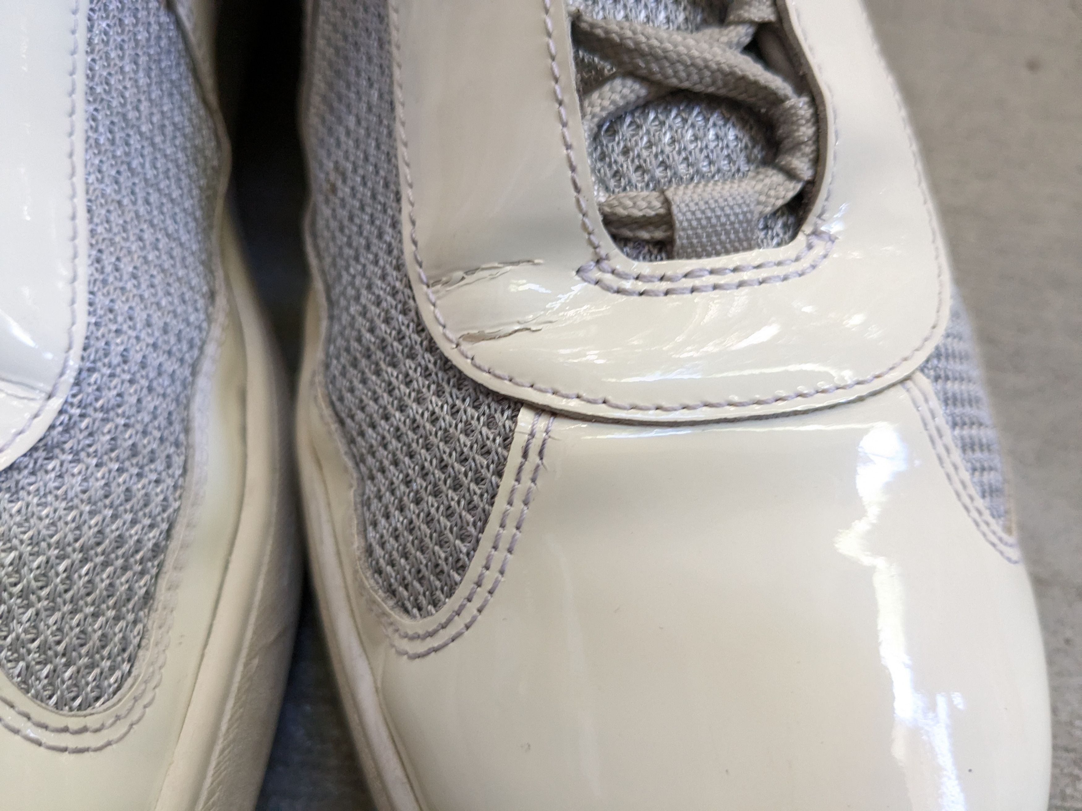 Prada Prada America's Cup White Patent Leather 8 Low Silver Red Size US 8 / EU 41 - 3 Thumbnail