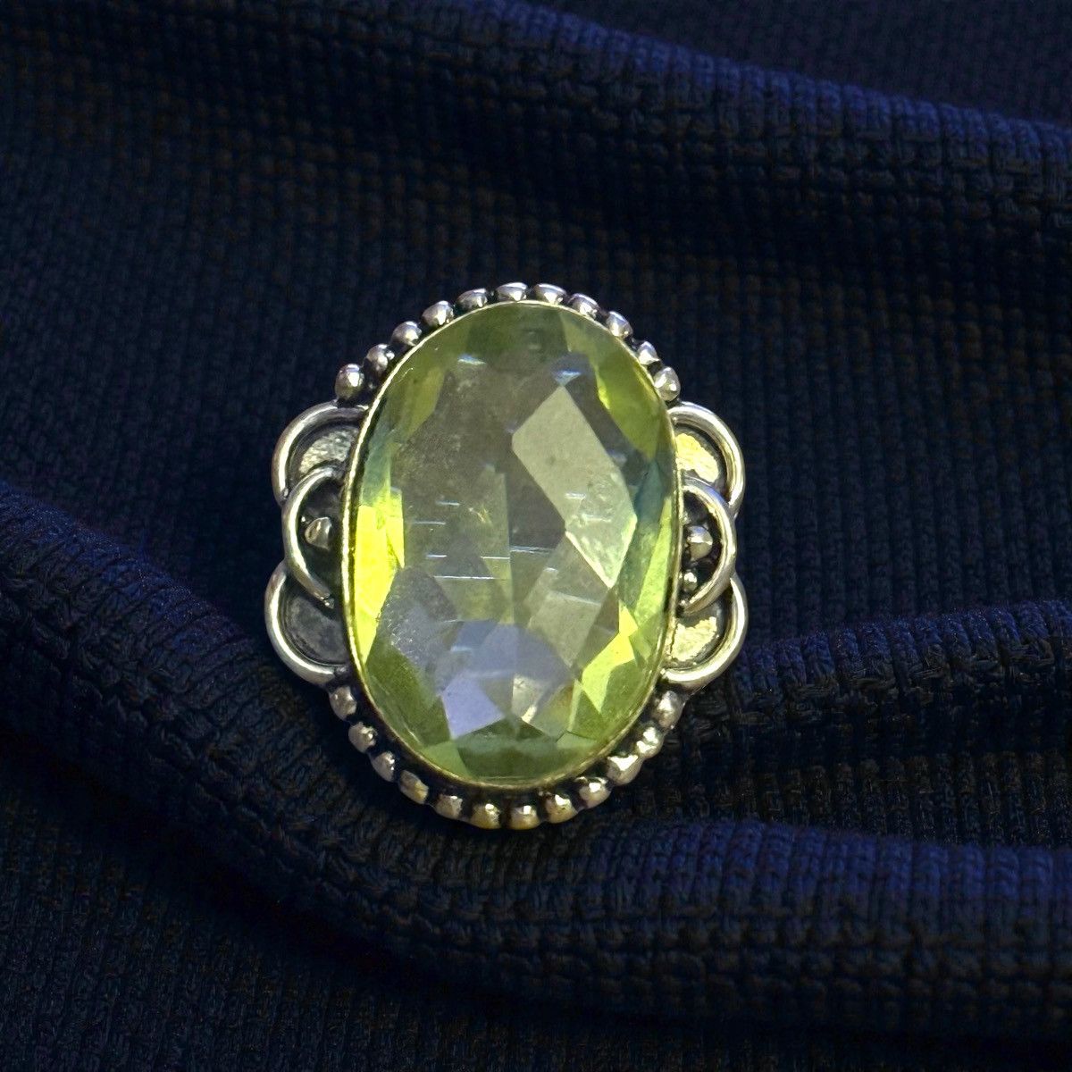 Other 925 sterling silver large lemon quartz statement ring Size ONE SIZE - 1 Thumbnail