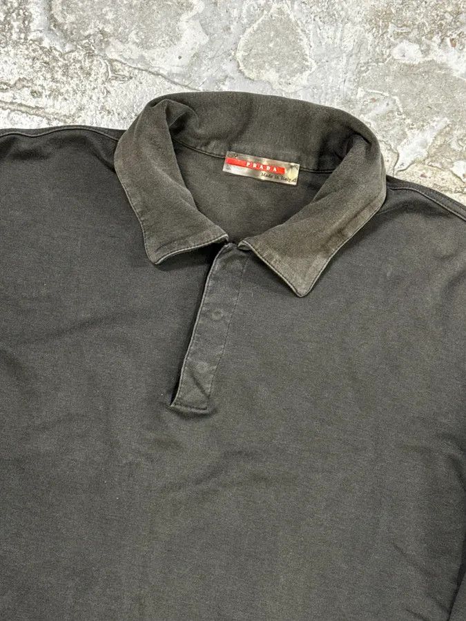 Prada 2000s Prada Linea Rossa Grey Classic Longsleeve Polo Size US S / EU 44-46 / 1 - 7 Thumbnail