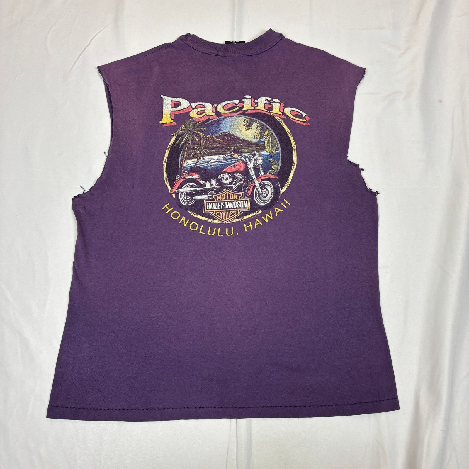 Harley Davidson Vintage 1993 Harley Davidson Blue Flames Hawaii Shirt XL Size US XL / EU 56 / 4 - 4 Thumbnail