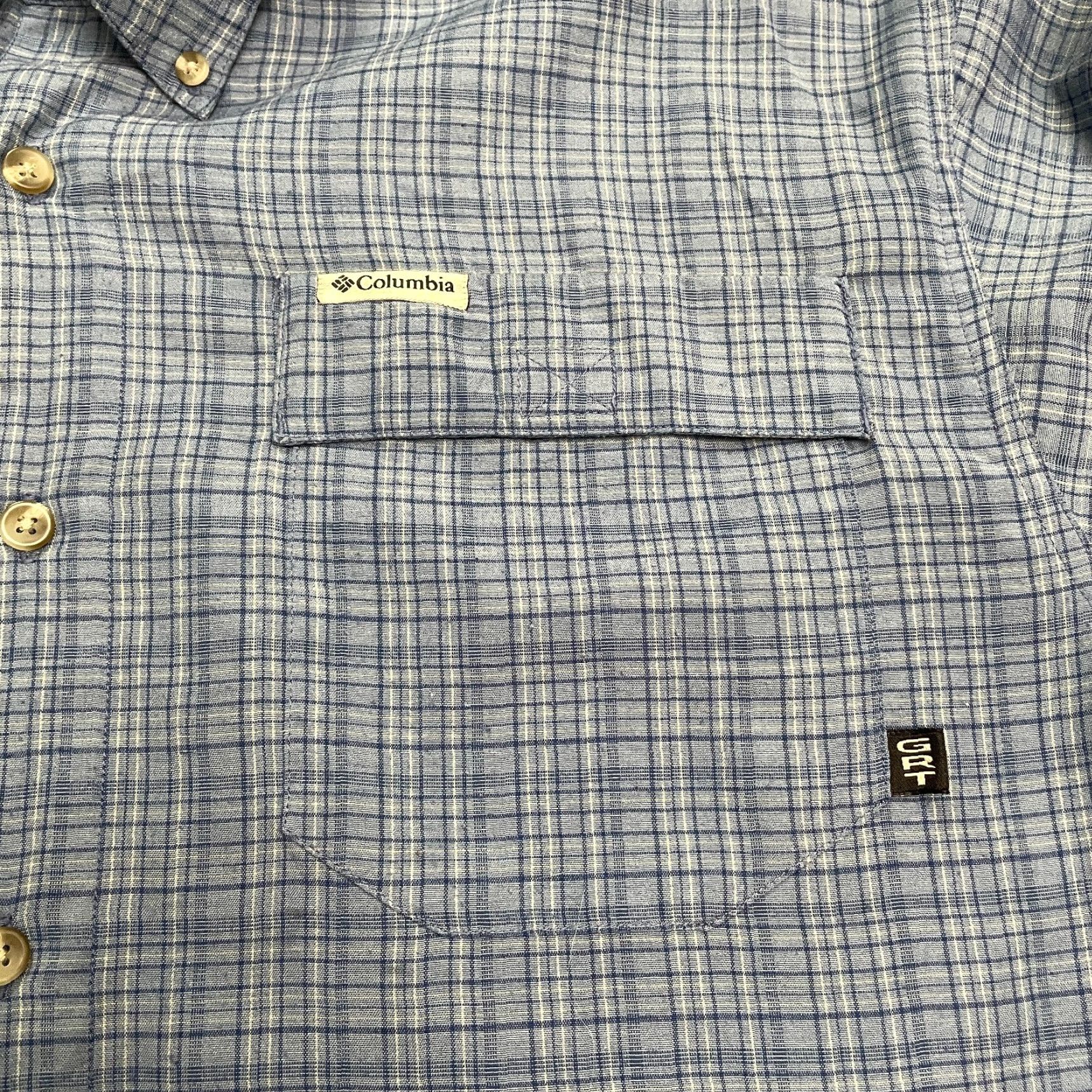 Vintage Columbia GRT Vintage 2001 Y2K Button-Down Shirt Mens Large Blue Plaid Casual Size US L / EU 52-54 / 3 - 6 Thumbnail