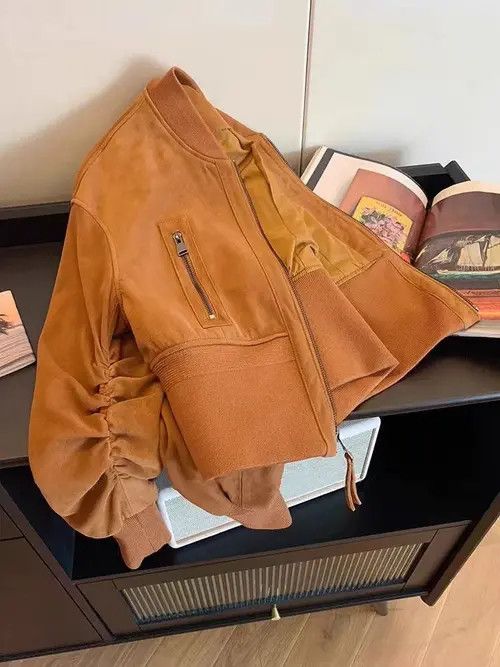 VIBE Vintage Biker Deerskin Velvet Baseball Jacket Size US M / EU 48-50 / 2 - 2 Thumbnail