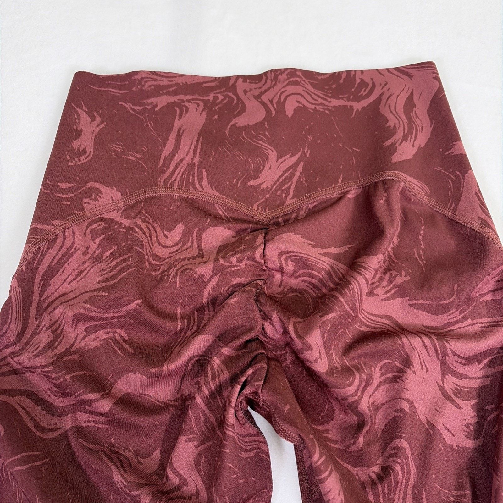 Gymshark Gymshark Maroon Marble Leggings Butt Scrunch Small Size 22" - 12 Thumbnail