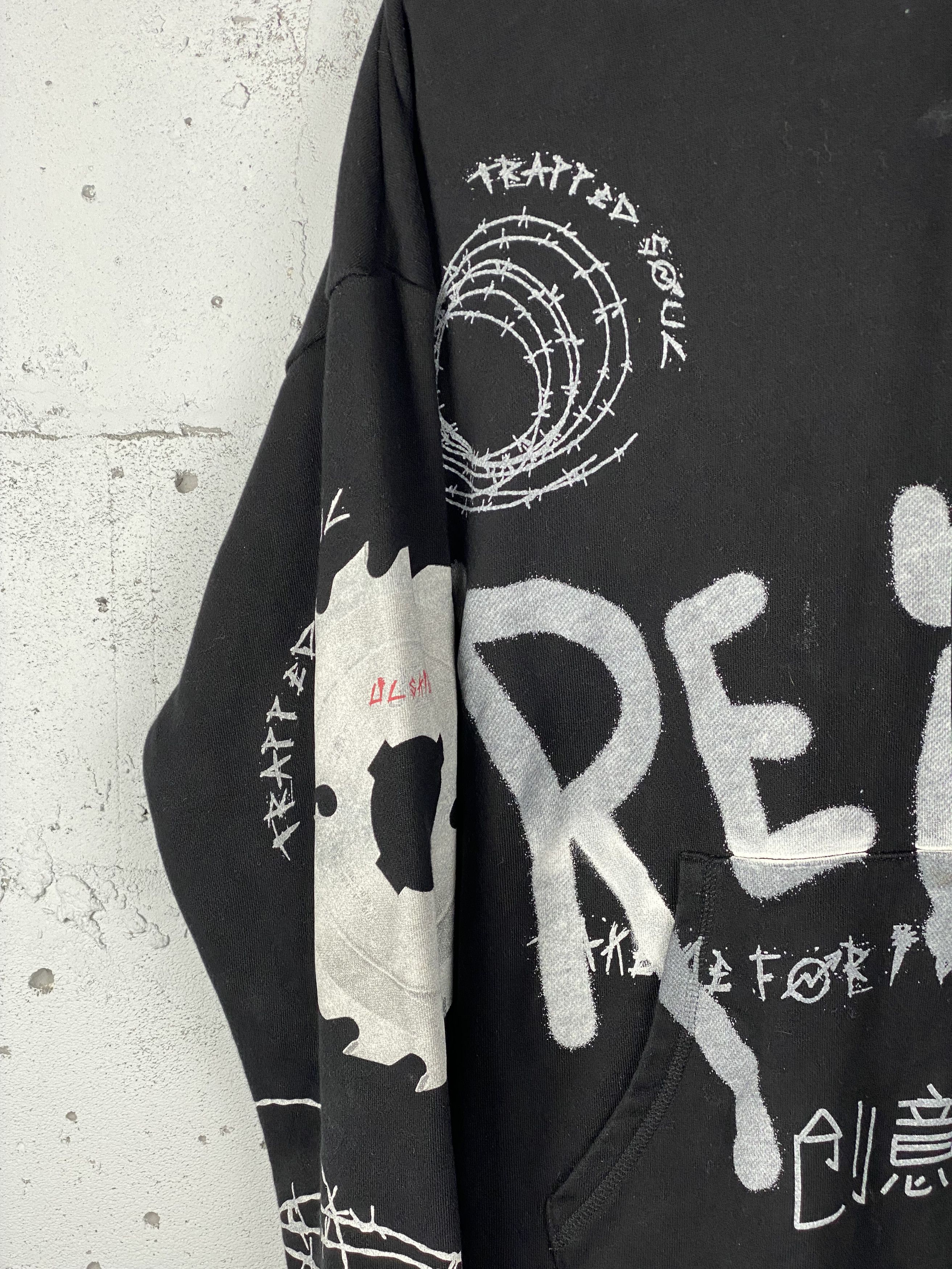 Rap Tees × Vintage Lil Skies Merch Overprint Hoodie AOP Oversized Rap Size US XS / EU 42 / 0 - 4 Thumbnail