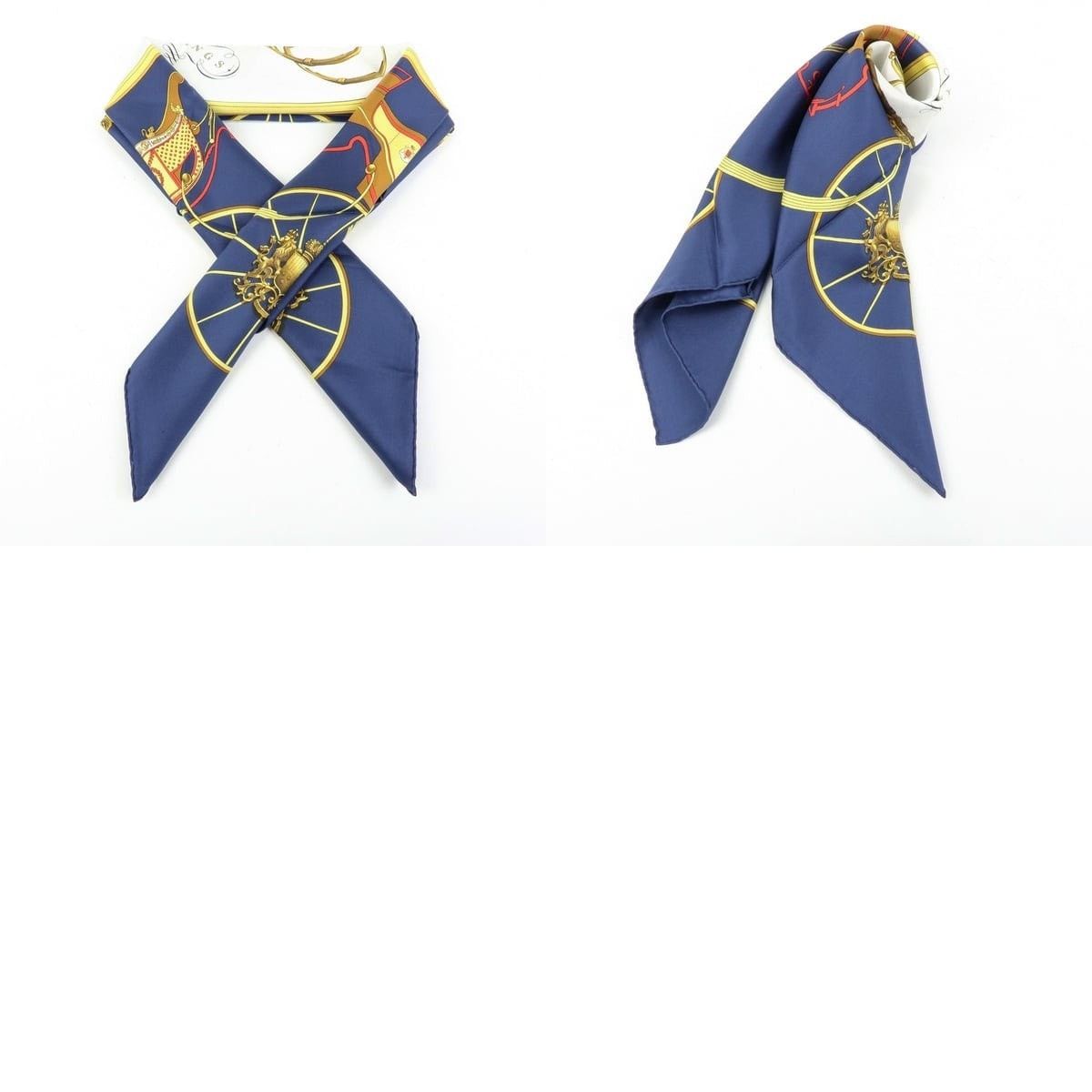 Hermes Hermes Springs Carre 90 Silk Scarf Navy Size ONE SIZE - 6 Thumbnail