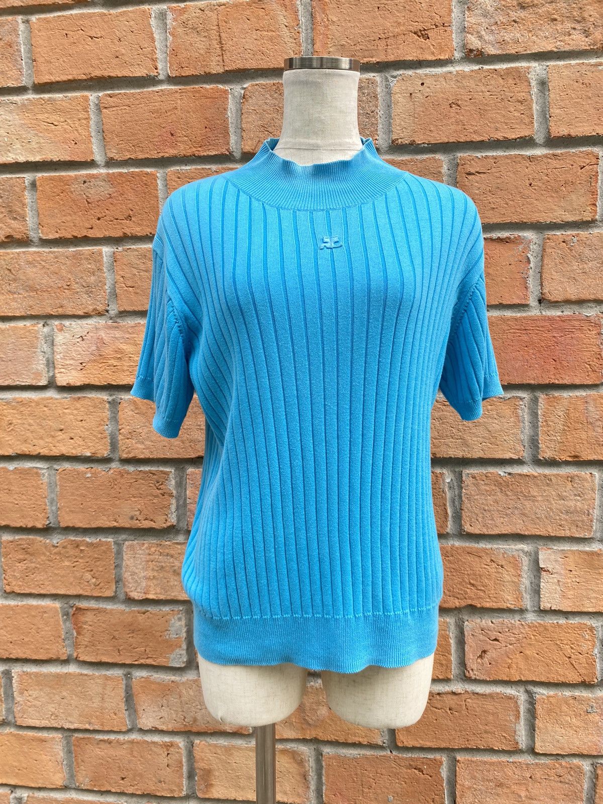 Courreges Courreges Blue Ribbed Knit Top Size M / US 6-8 / IT 42-44 - 10 Thumbnail