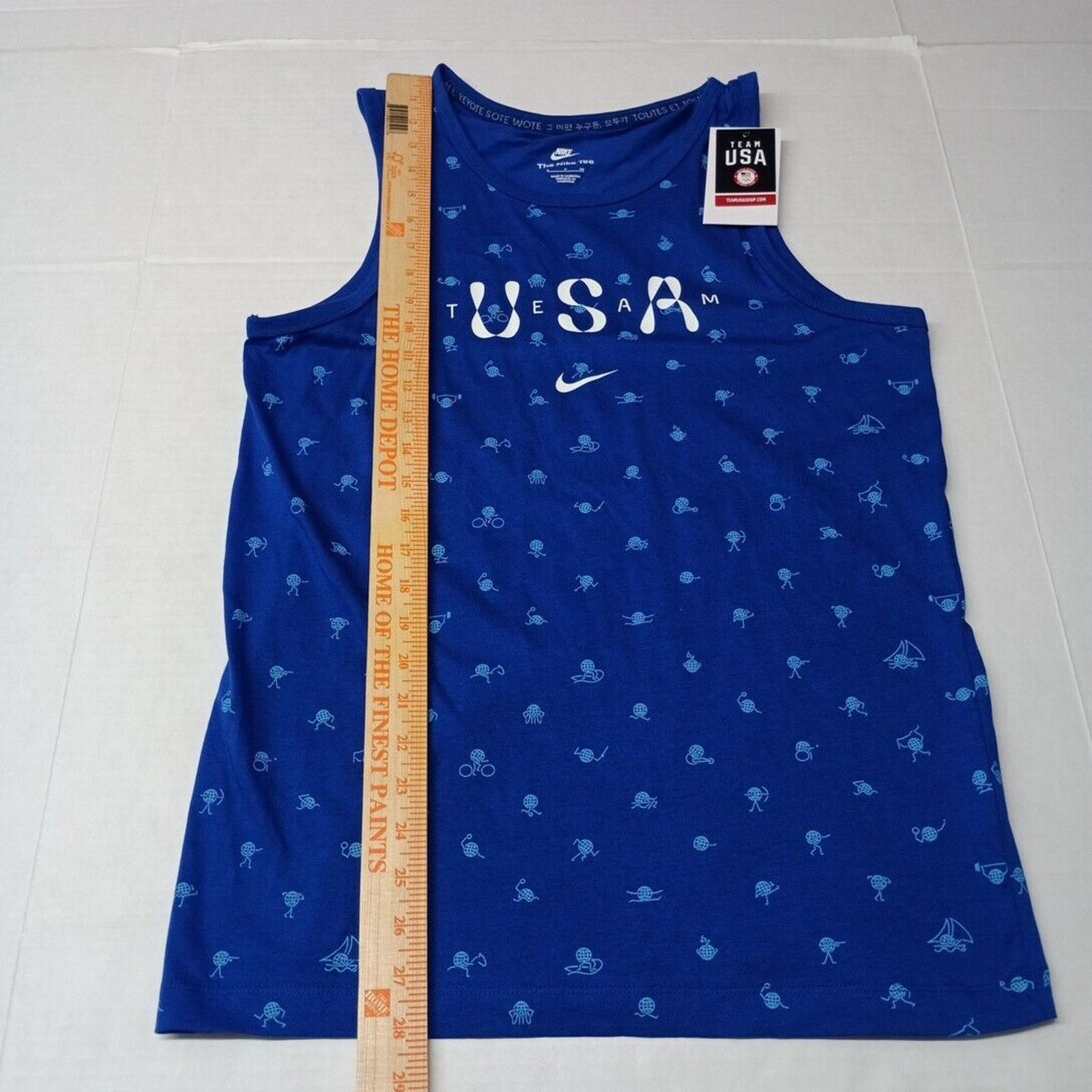 Nike Nike USA Club Tank Top Mens S Blue All Over Print FN0879-417 Size US S / EU 44-46 / 1 - 5 Thumbnail