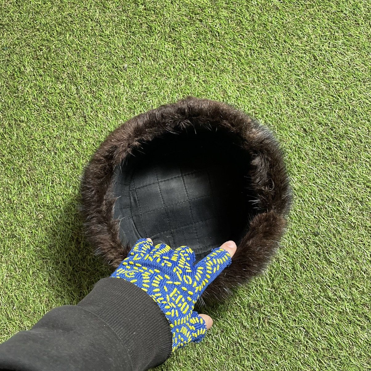 Vintage Vintage 90s Dark Green Suede Fur Trapper Hat Brutalist OS Size ONE SIZE - 7 Thumbnail