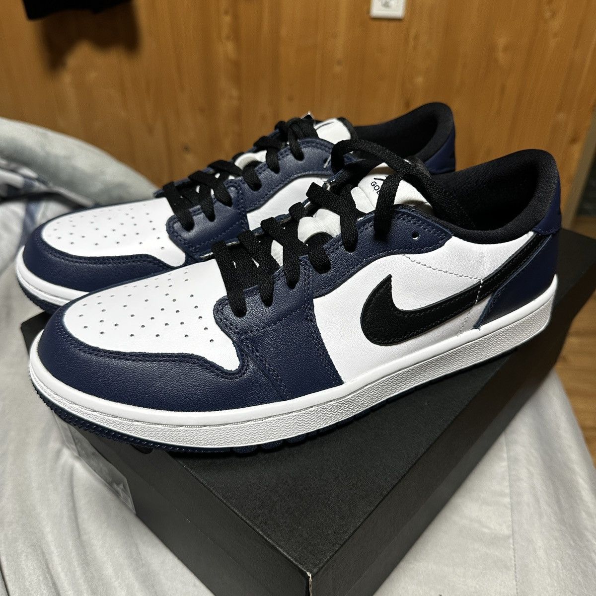 シューズ(男性用) Nike Air Jordan 1 Low Golf Midnight Navy Nike Air Jordan 1 Low G Golf Shoes White/Black/Midnight Navy
