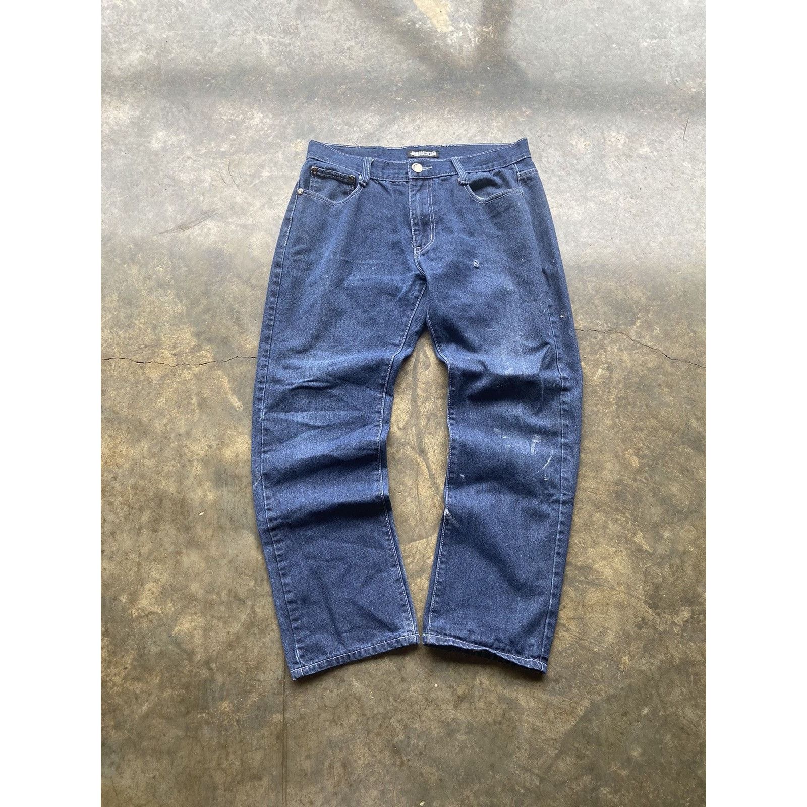Japanese Brand × Vintage Vintage Baggy Mecca Dark Wash Embroidered Jeans 34x30 Size US 34 / EU 50 - 3 Thumbnail