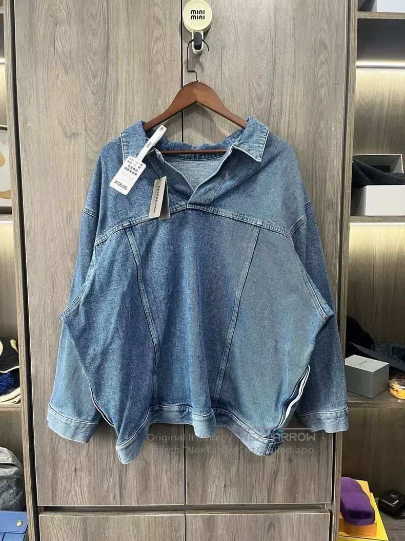 Balenciaga Balenciaga Solid Color V-Neck Denim Jacket Size XS / US 0-2 / IT 36-38 - 1 Thumbnail