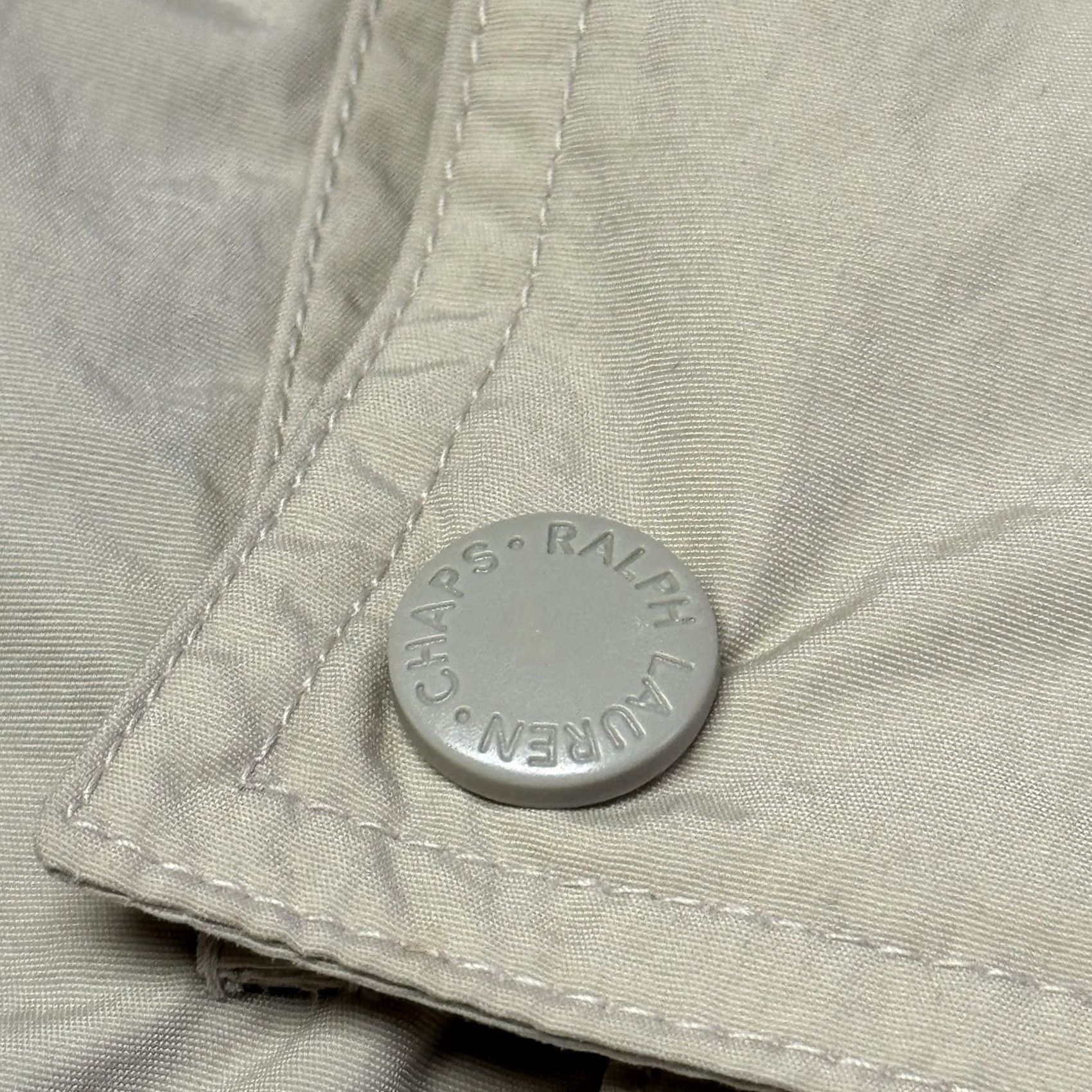Ralph Lauren VINTAGE Ralph Lauren Chaps Anorak Shirt Jacket Men 2XL Beige Striped 90s Nautical Rain Coat Hooded Water Resistant Wind-Resistant Fishtail Full-Zip Size US XXL / EU 58 / 5 - 7 Thumbnail