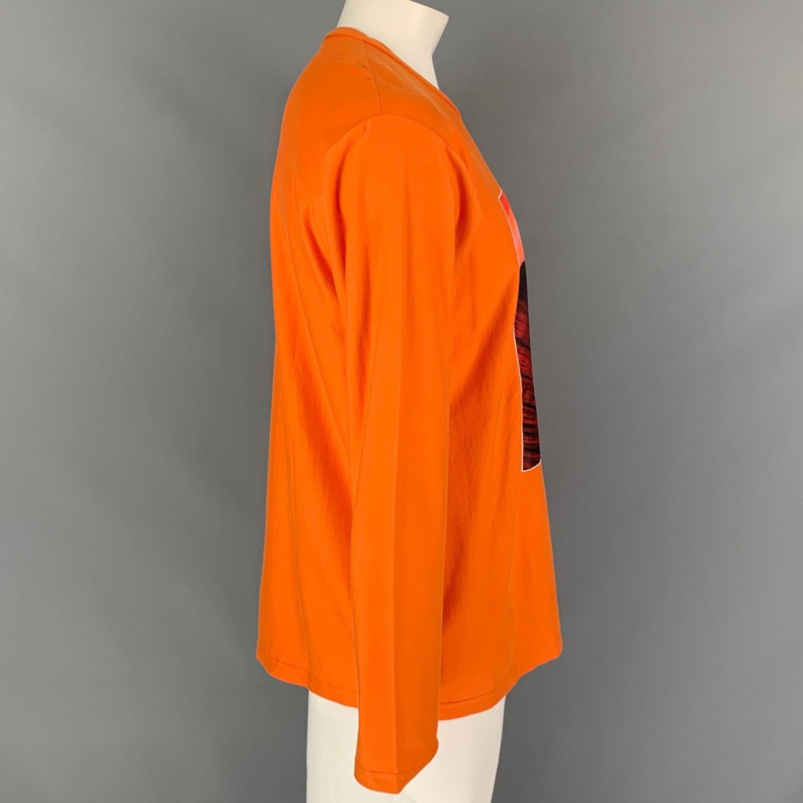 Other XL Orange Dark Wave Applique Cotton Long Sleeve T-shirt Size US XL / EU 56 / 4 - 2 Thumbnail