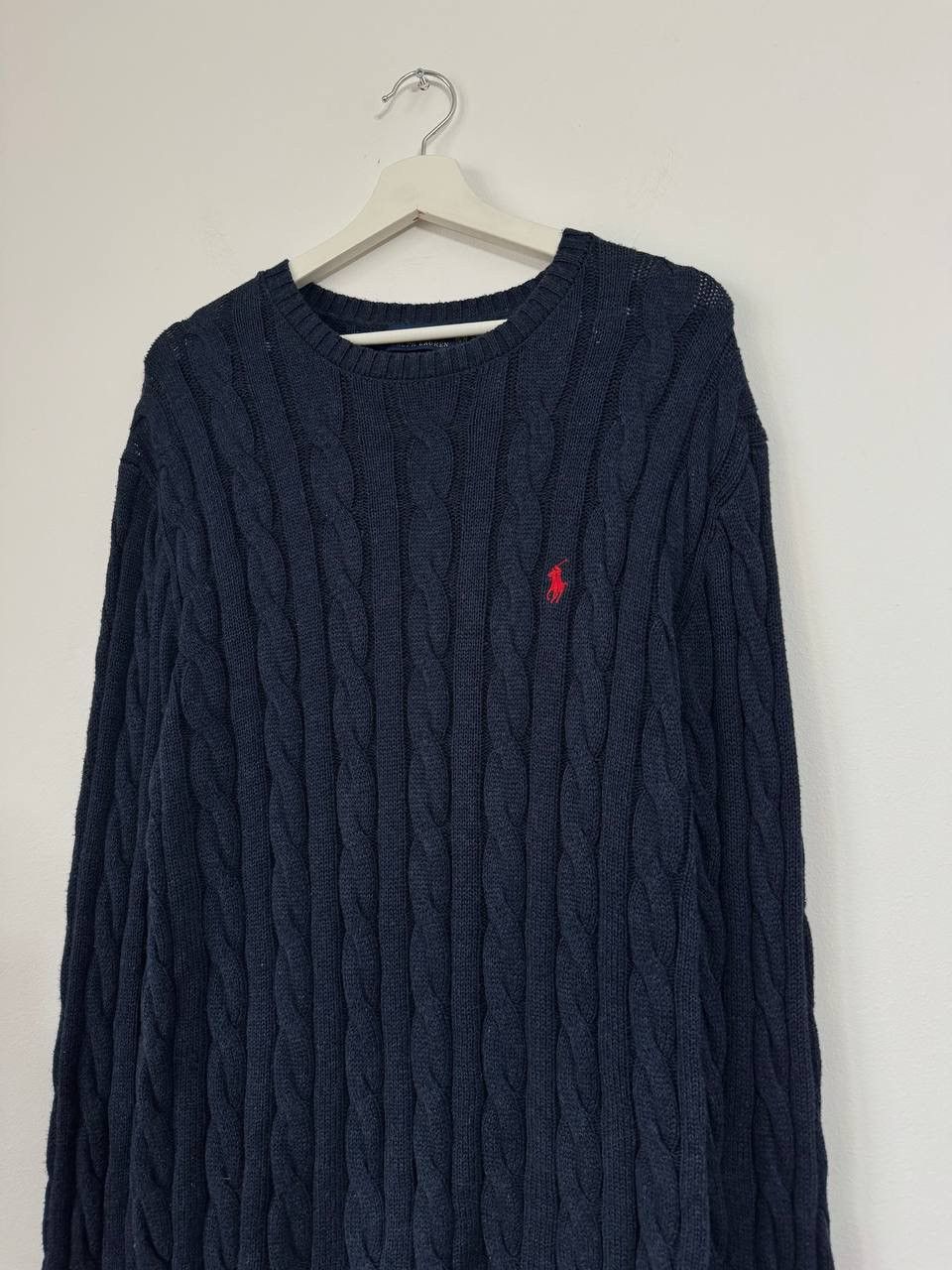 Polo Ralph Lauren Polo Ralph Lauren Cable Knit Sweater Navy–Classic Pony Logo Size US M / EU 48-50 / 2 - 2 Thumbnail