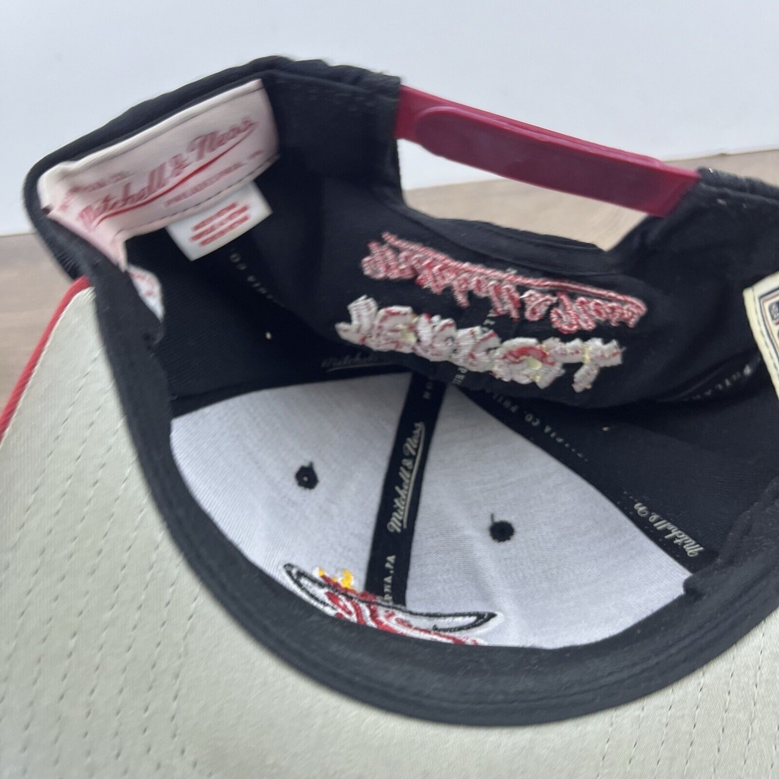 Mitchell & Ness Miami Heat Snapback Hat Black Mitchell & Ness Cap Adjustable Size ONE SIZE - 15 Thumbnail