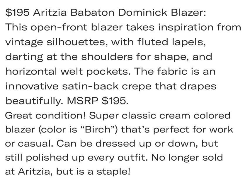 Aritzia Babaton Dominick Blazer in Birch Size 4 Size S / US 4 / IT 40 - 4 Thumbnail