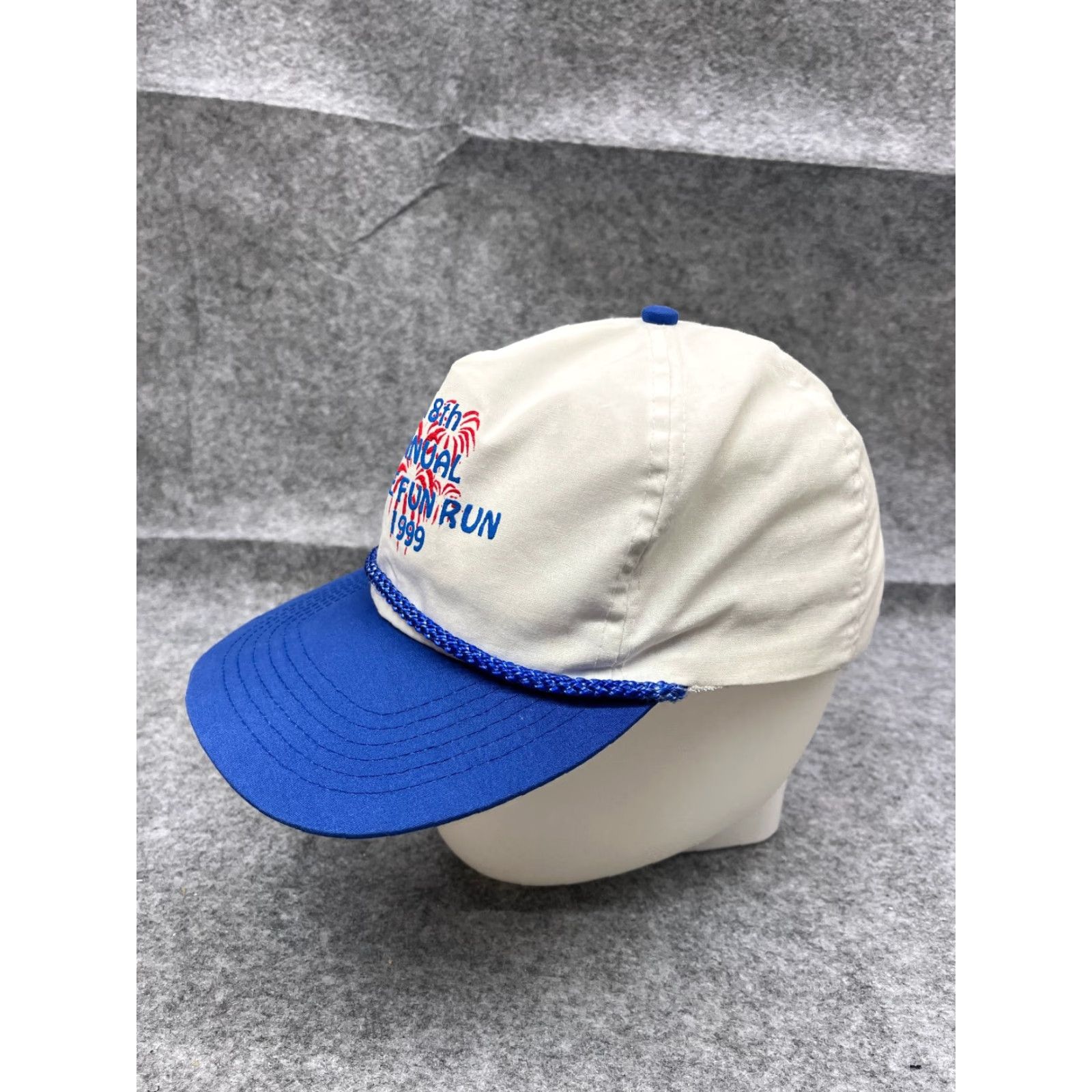 Vintage VINTAGE 18th Annual 4 Mile Fun Run 1999 Hat Cap Strap Back Adult OS Blue Cotton Nike Shirt Hoodie... Size ONE SIZE - 4 Thumbnail