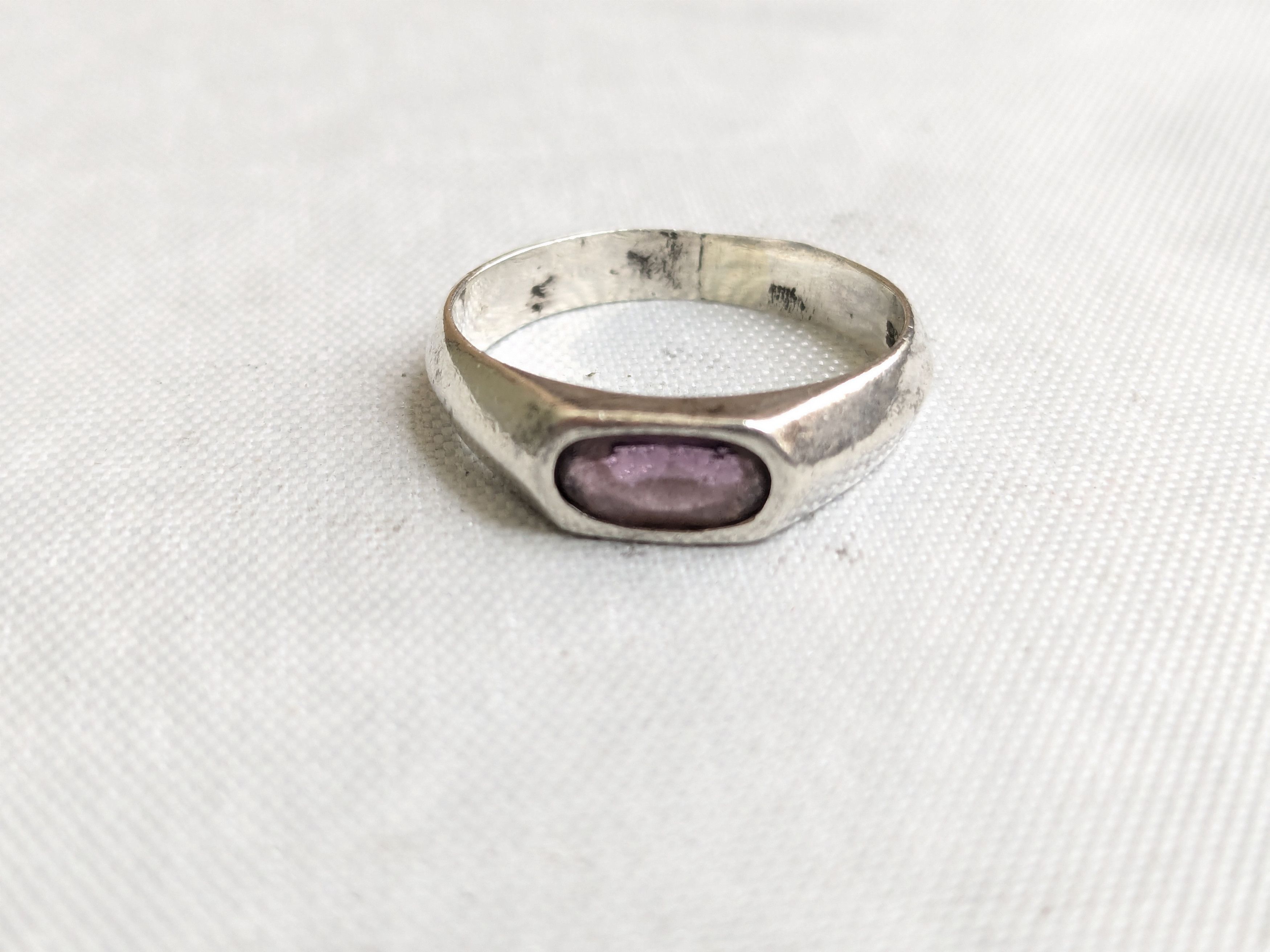 Jewelry Sterling Silver Ring Purple Amethyst Band Size ONE SIZE - 3 Thumbnail