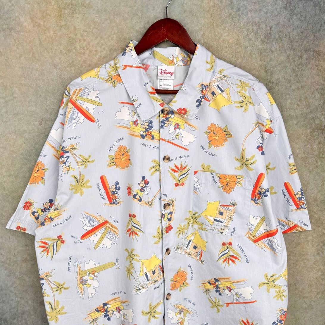 Disney Y2K Disney Hawaiian Button Up Shirt Sz XL Light Blue AOP Size US XL / EU 56 / 4 - 1 Thumbnail