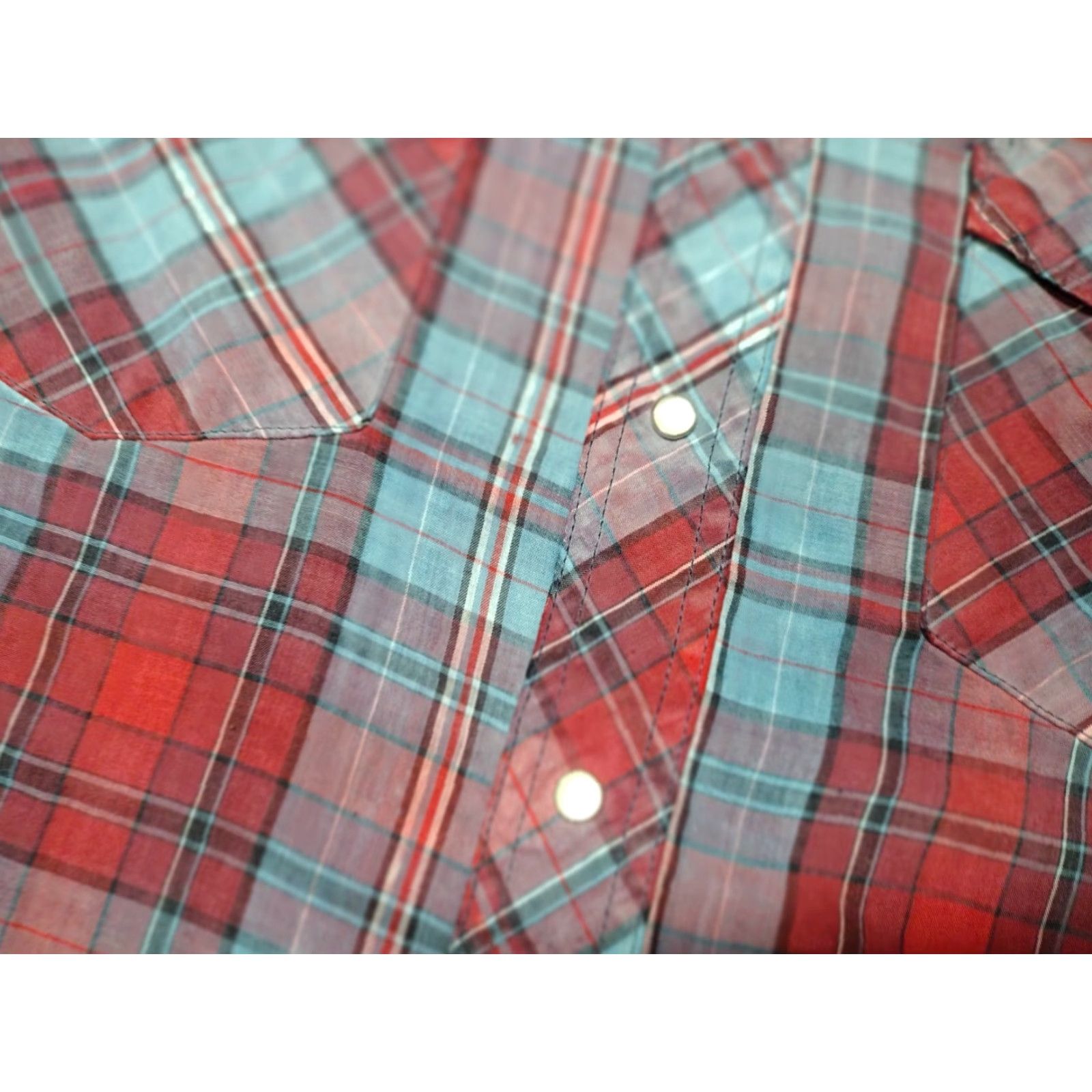 Wrangler VINTAGE Wrangler Western Snap Shirt Plaid Distress M Mens Shirt Size US M / EU 48-50 / 2 - 4 Thumbnail