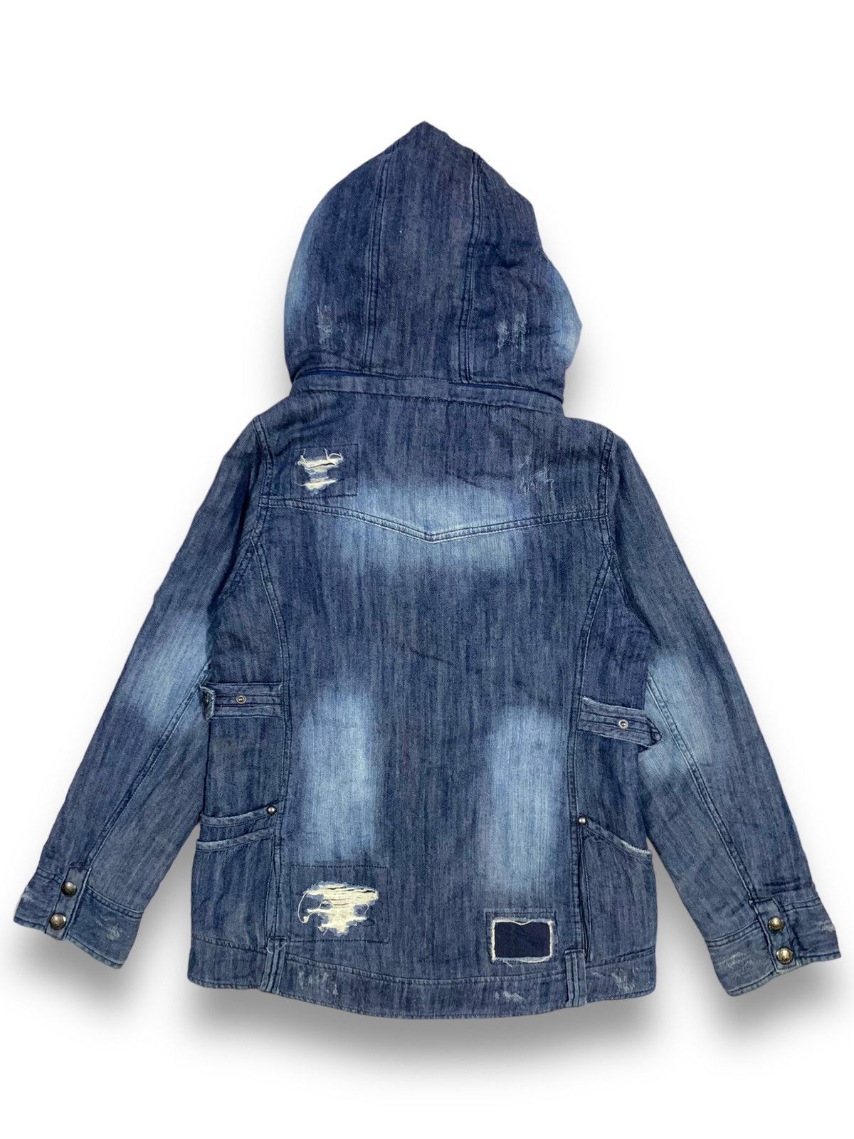 If Six Was Nine Japanese BACKS Faded Buckle Distressed Punk Denim Jacket Size US S / EU 44-46 / 1 - 2 Thumbnail