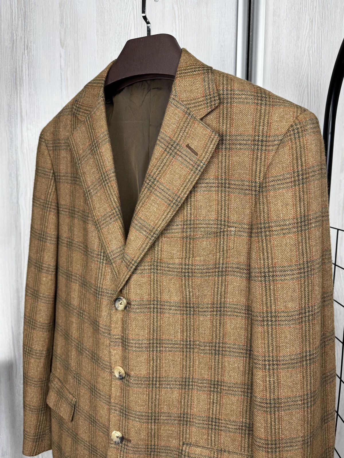 Pal Zileri Pal Zileri brown checkered cashmere linen blend blazer Size 40R - 5 Thumbnail