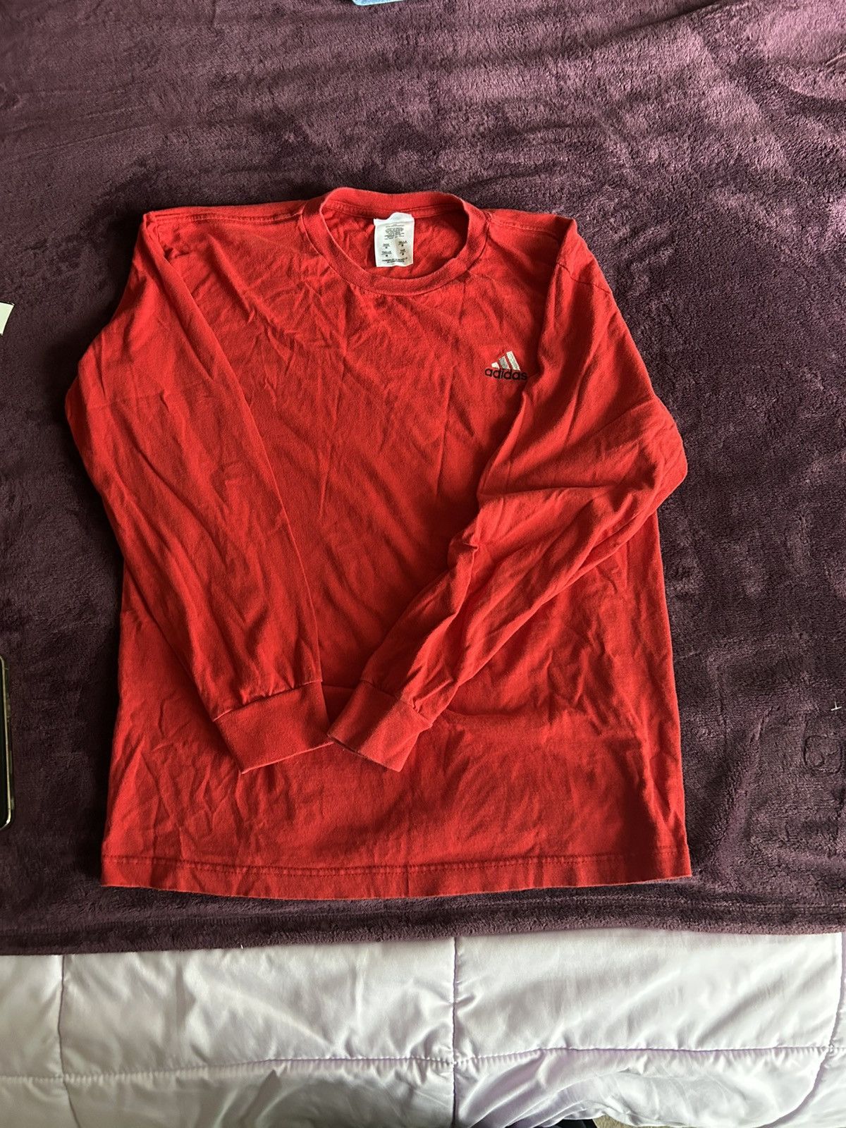 Adidas Vintage 90s Adidas Long Sleeve T-Shirt Sz M Made in Mexico Size US M / EU 48-50 / 2 - 9 Thumbnail