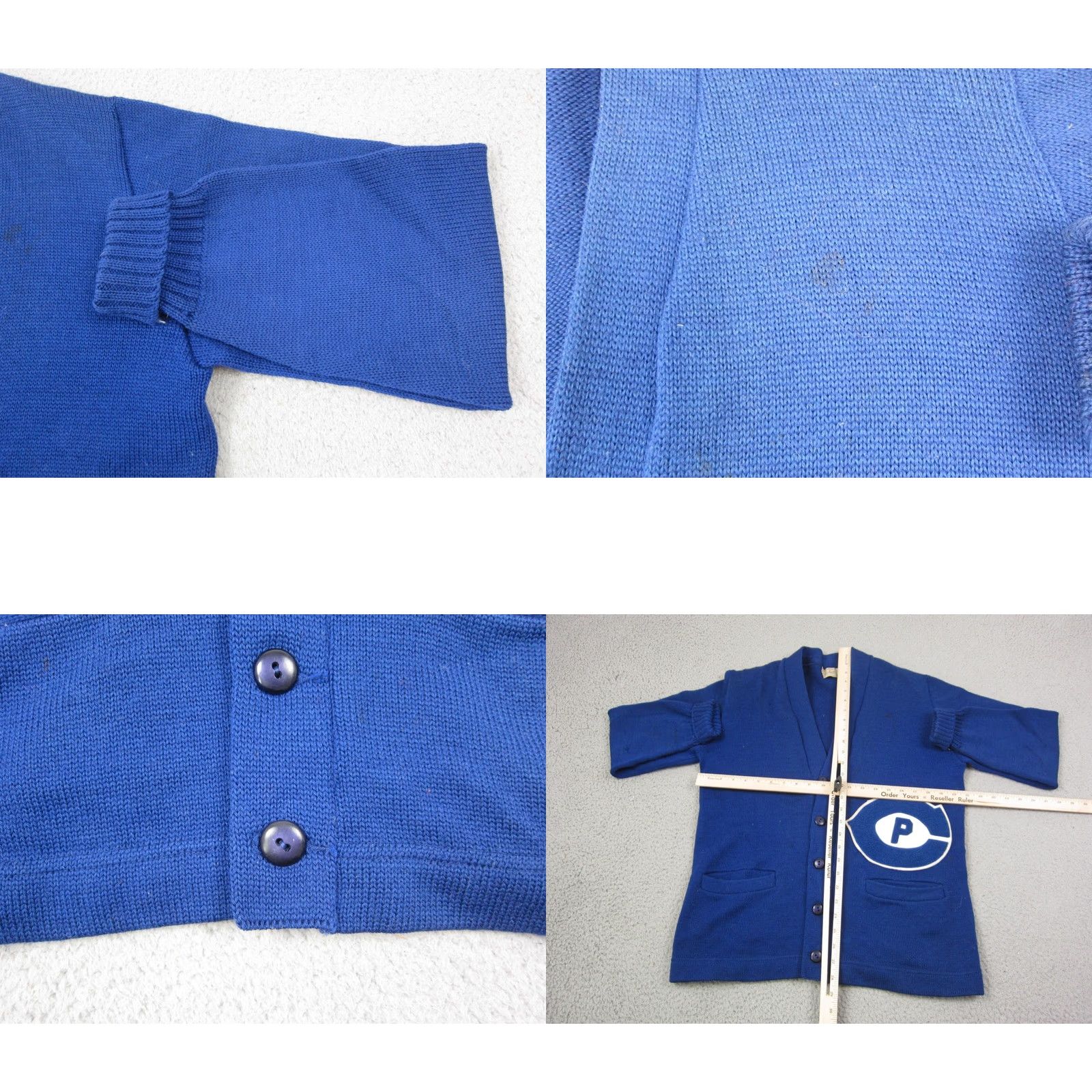 Vintage VINTAGE Dehen Mens Cardigan Sweater Wool 40 Blue Logo Button Knit 80s 90s Casual Mens Size US L / EU 52-54 / 3 - 8 Thumbnail