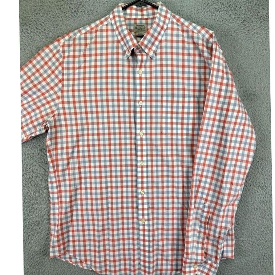 J.Crew J.CREW Button-Down Shirt Mens Large Red/Blue Plaid Lightweight Long Sleeve Shirt Size US L / EU 52-54 / 3 - 3 Thumbnail