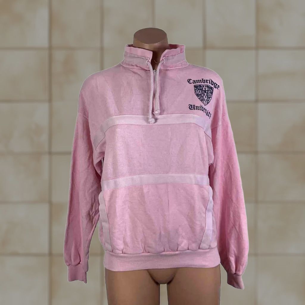 Pinko VINTAGE Cambridge University Collegiate Sweatshirt Shirt Womens L Pink Zip Size L / US 10 / IT 46 - 1 Thumbnail