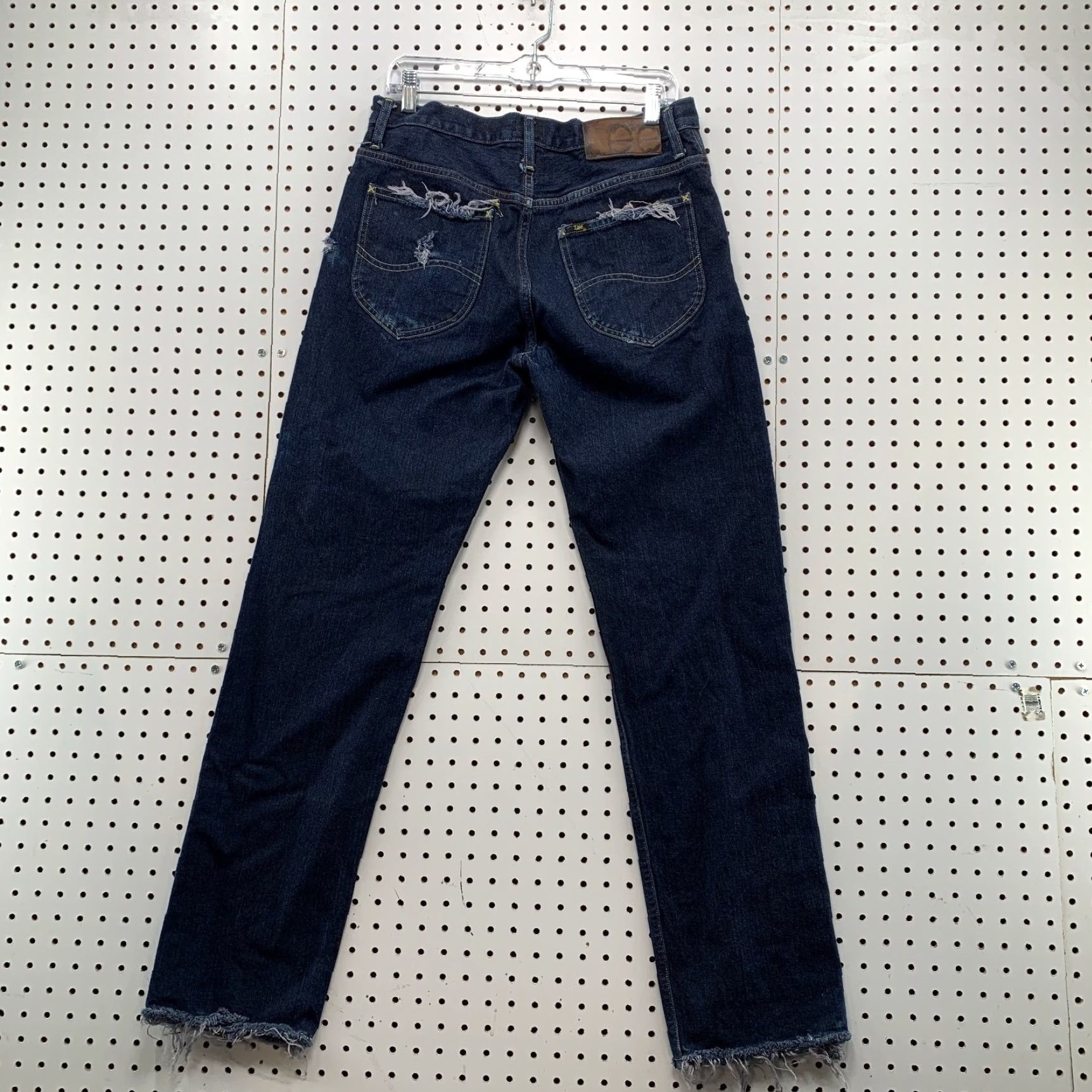 Lee Lee 101 Z Denim Selvedge Jeans Mens 33x30 Japan Indigo Dark Wash Distress Italy Size US 33 - 6 Thumbnail