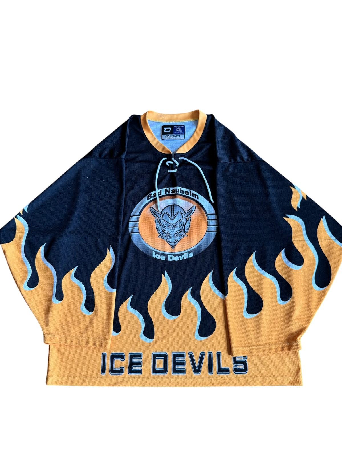Vintage Vintage 00s Flames Ice Devils Hockey Jersey Bad Nauheim XL Size US XL / EU 56 / 4 - 1 Thumbnail