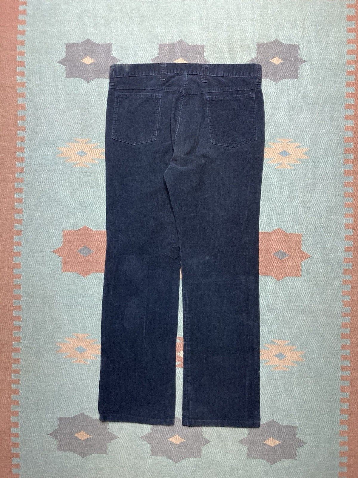 Vintage Vintage 70s corduroy pants bootcut navy blue talon zip 35x31 Size US 35 - 6 Thumbnail