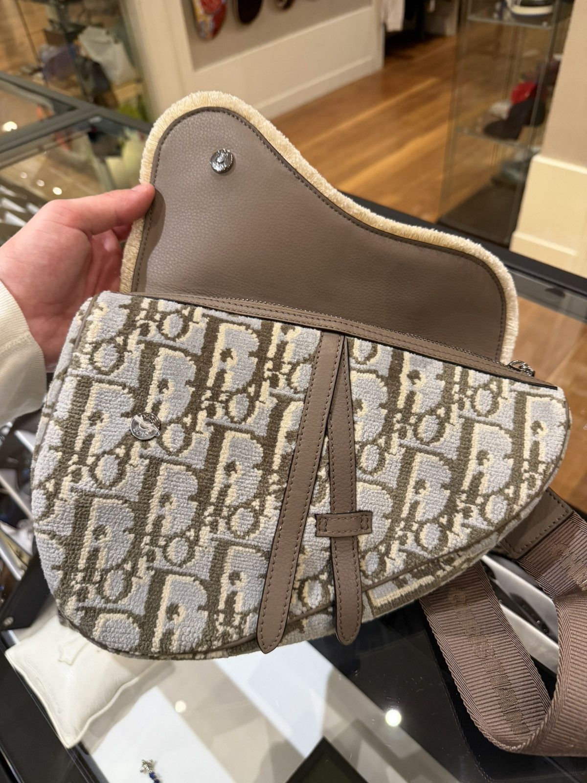 Dior Dior Oblique Jacquard Tapestry Crossbody Saddle Bag Size ONE SIZE - 3 Thumbnail