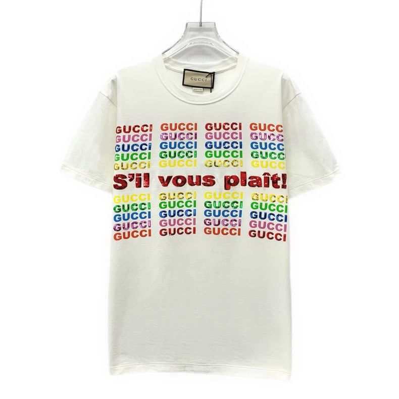 Gucci Gucci White logo printed sequin cotton round-neck short-sle Size US XS / EU 42 / 0 - 1 Thumbnail