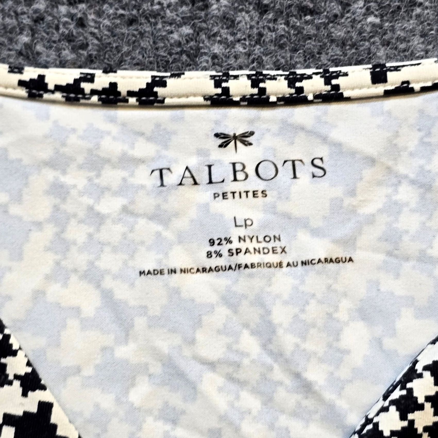 Talbots Talbots Shirt Women Large Petite Black Houndstooth Stretchy Faux Wrap V Neck 3/4 Sleeve PullOver Knit Blouse Casual Business Mens Womens Girls Boys Size L / US 10 / IT 46 - 3 Thumbnail