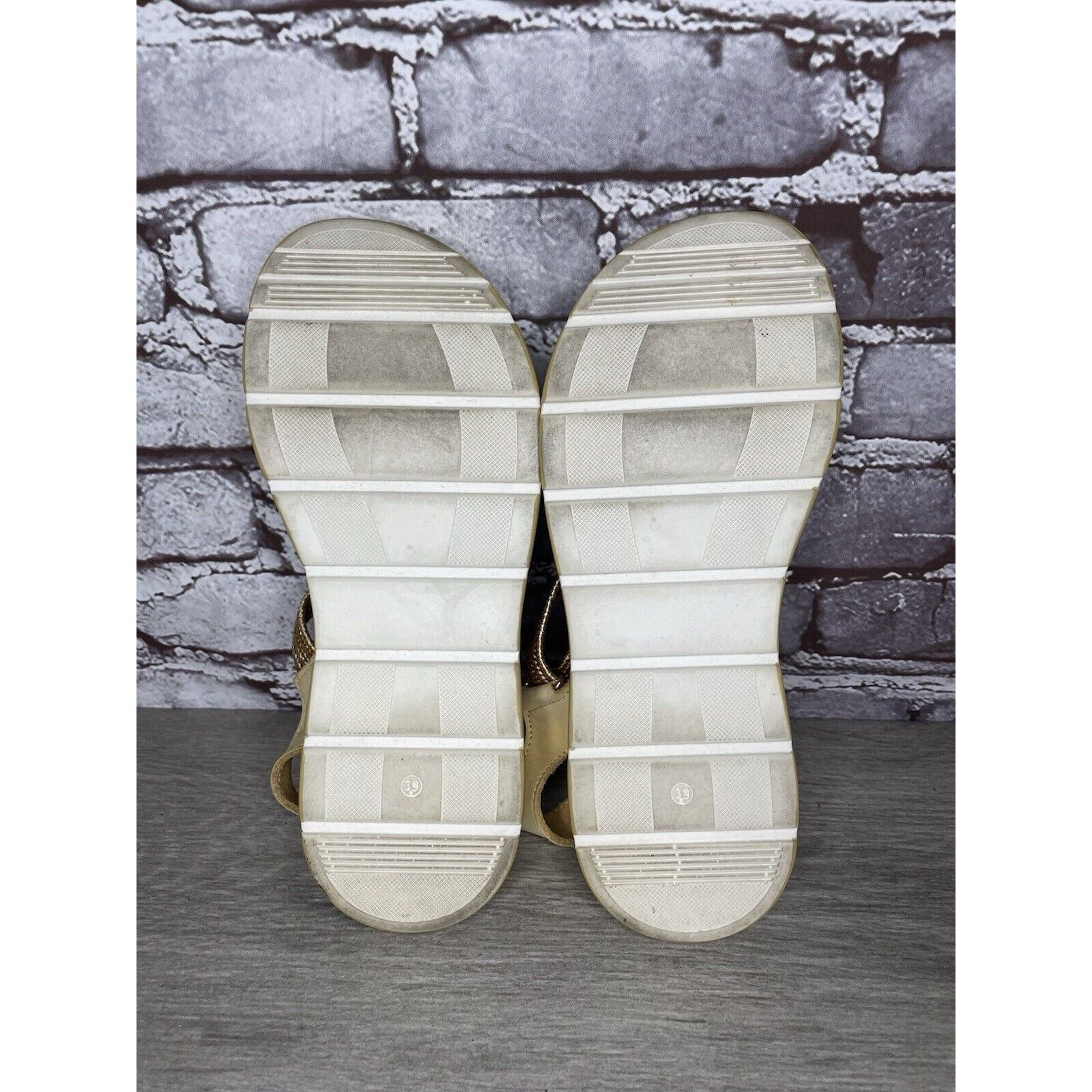 Other Fantasy Sandals Tan Nubuck Fabric Cross Strap Wedge Flex Sol Size US 8.5 / IT 38.5 - 14 Thumbnail