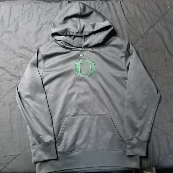 NCAA × Nike × Vintage Vintage Y2K Nike Therma-Fit Oregon Ducks Hoodie Sweatshirt Size L / US 10 / IT 46 - 2 Thumbnail