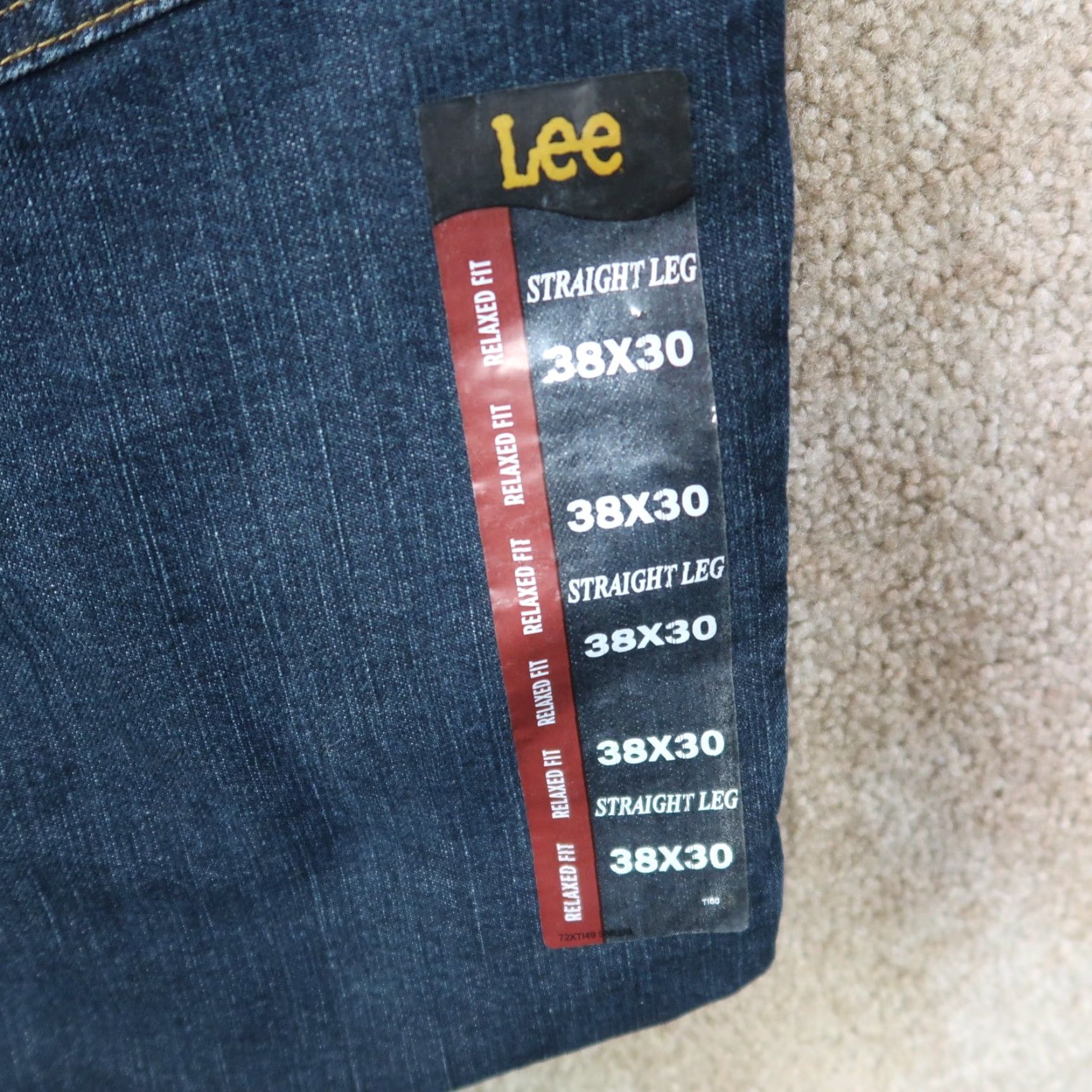 Lee Lee Premium Classic Jeans Relaxed Fit Fleece Lined Straight Leg Men's 38x30 Black Quartz Denim Blue Portal Size US 38 / EU 54 - 2 Thumbnail