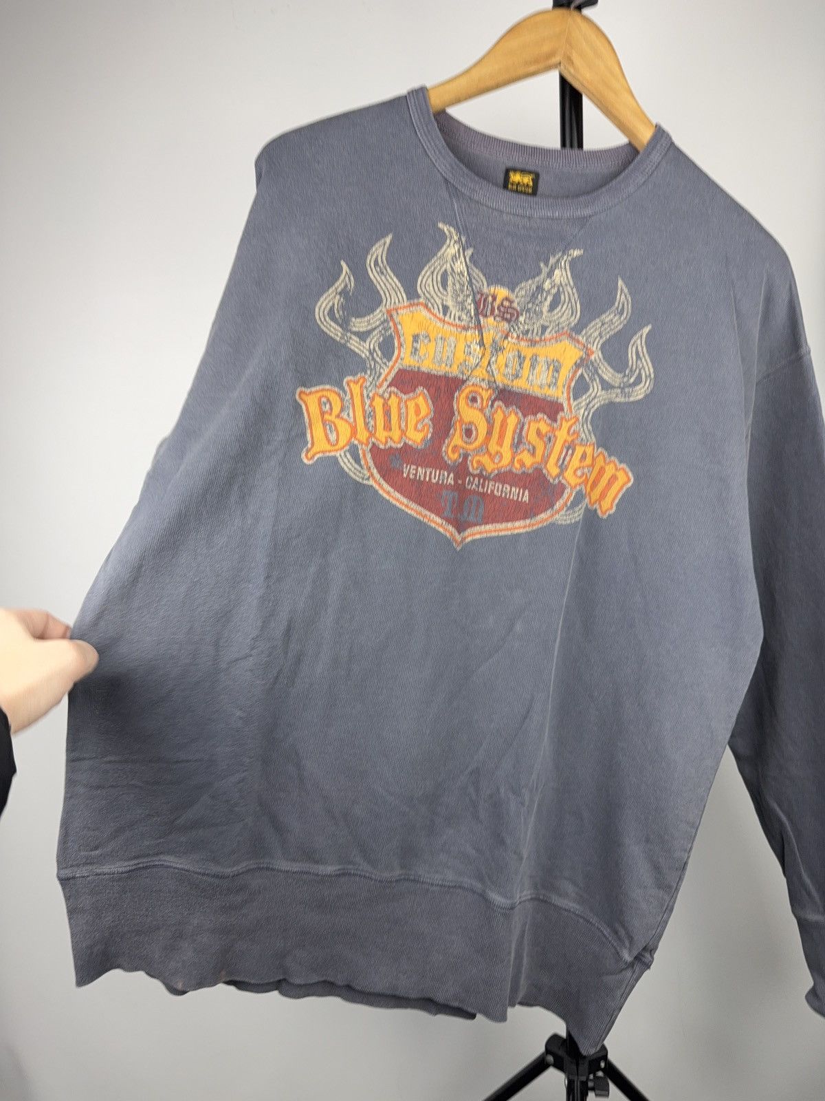 Vintage Vintage Biker Moto Blue System Custom Graphic Sweatshirt XL Size US XL / EU 56 / 4 - 5 Thumbnail