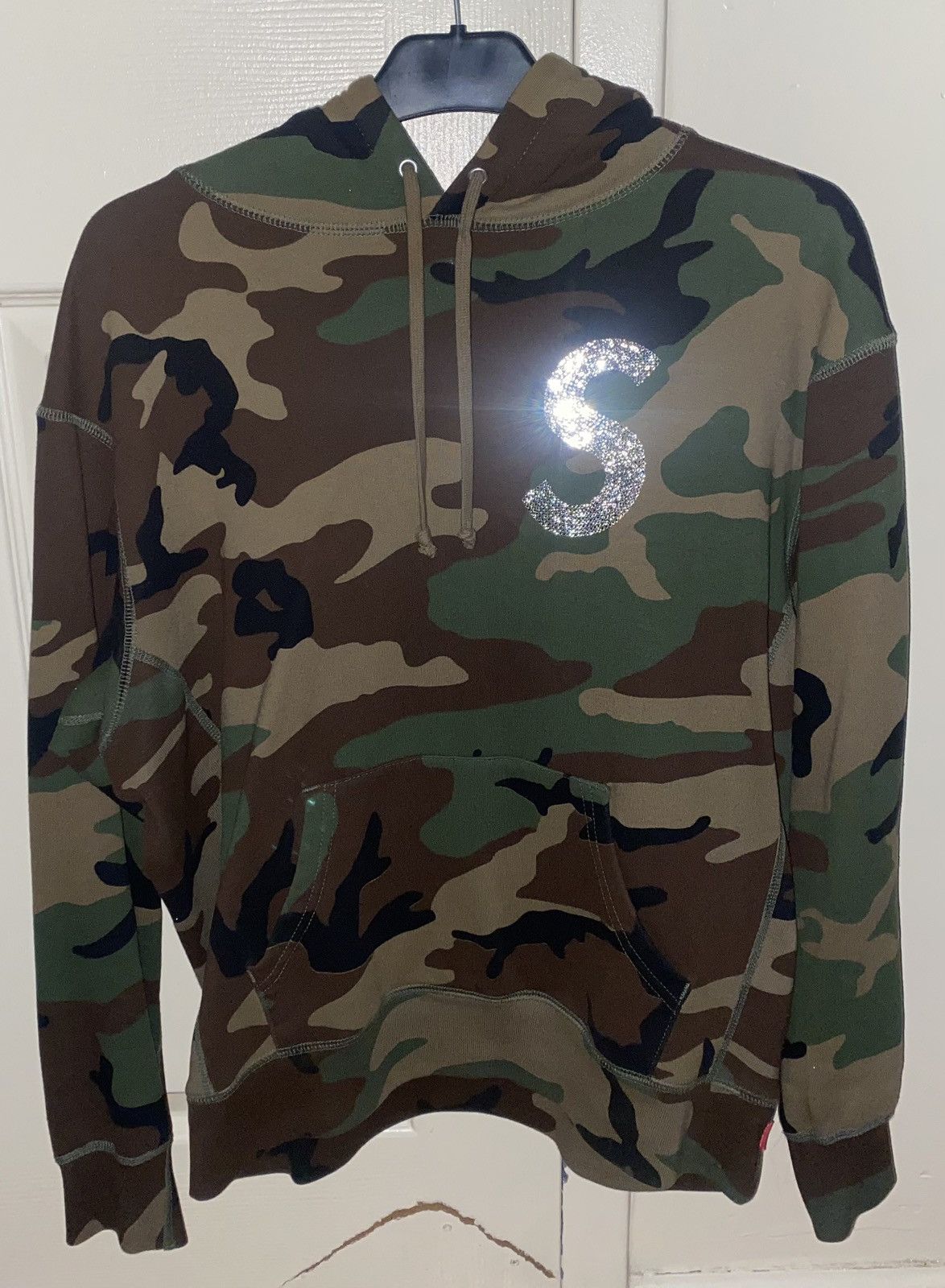 Supreme Supreme Swarovski S Logo Hooded Sweatshirt Woodland Camo 
