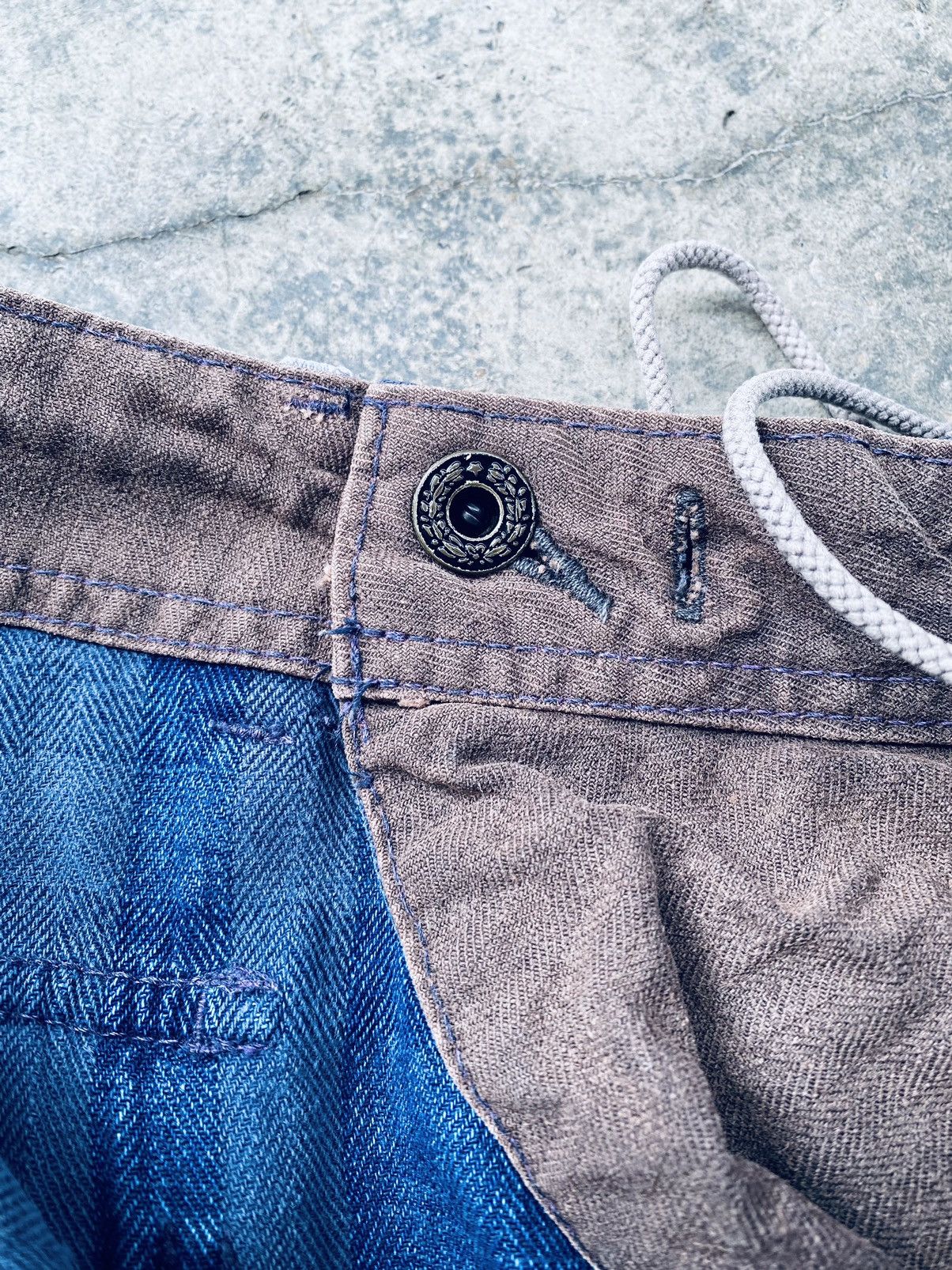 Indigo Vintage Reproduction Label Indigo Herringbone Pants Size US 33 - 8 Thumbnail