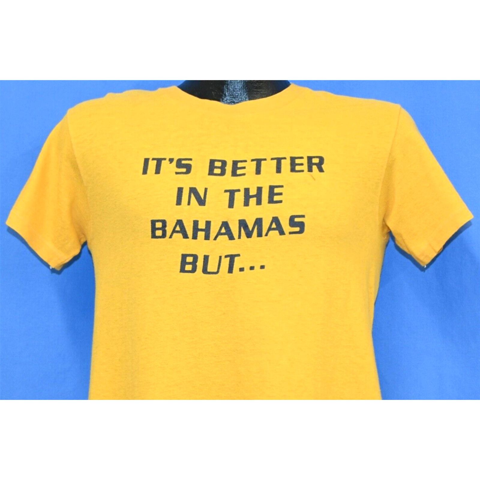 Image of Hanes Vintage 70's Better In The Bahamas But Its Gooder In Guana Cay Bahamas T-Shirt S in White (Si