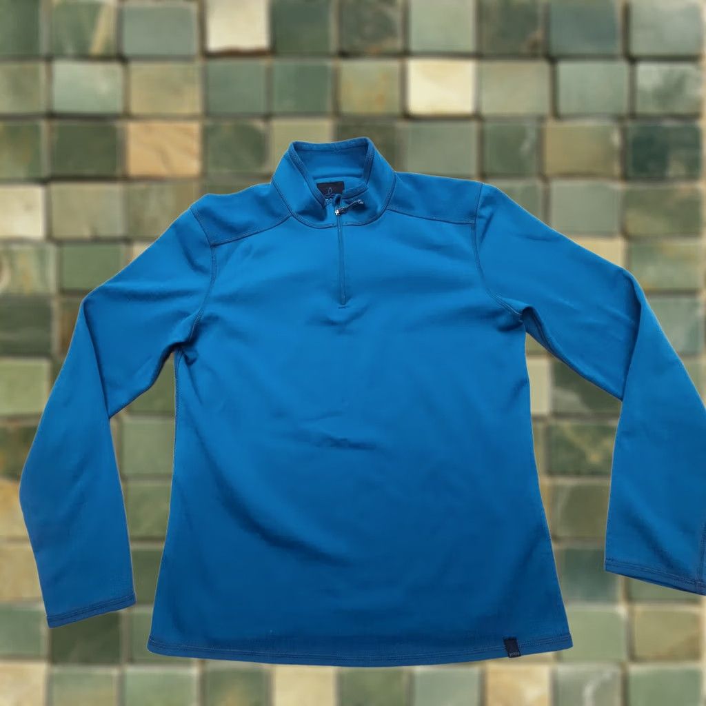 Prana prAna Long Sleeve 1/4 Zip Fleece Pullover Womens L Blue Hiking Mid Layer Shirt Pullover Womens Outdoor 1/4 Zip Lightweight Regular Blue Hiking Womens Size L / US 10 / IT 46 - 1 Thumbnail